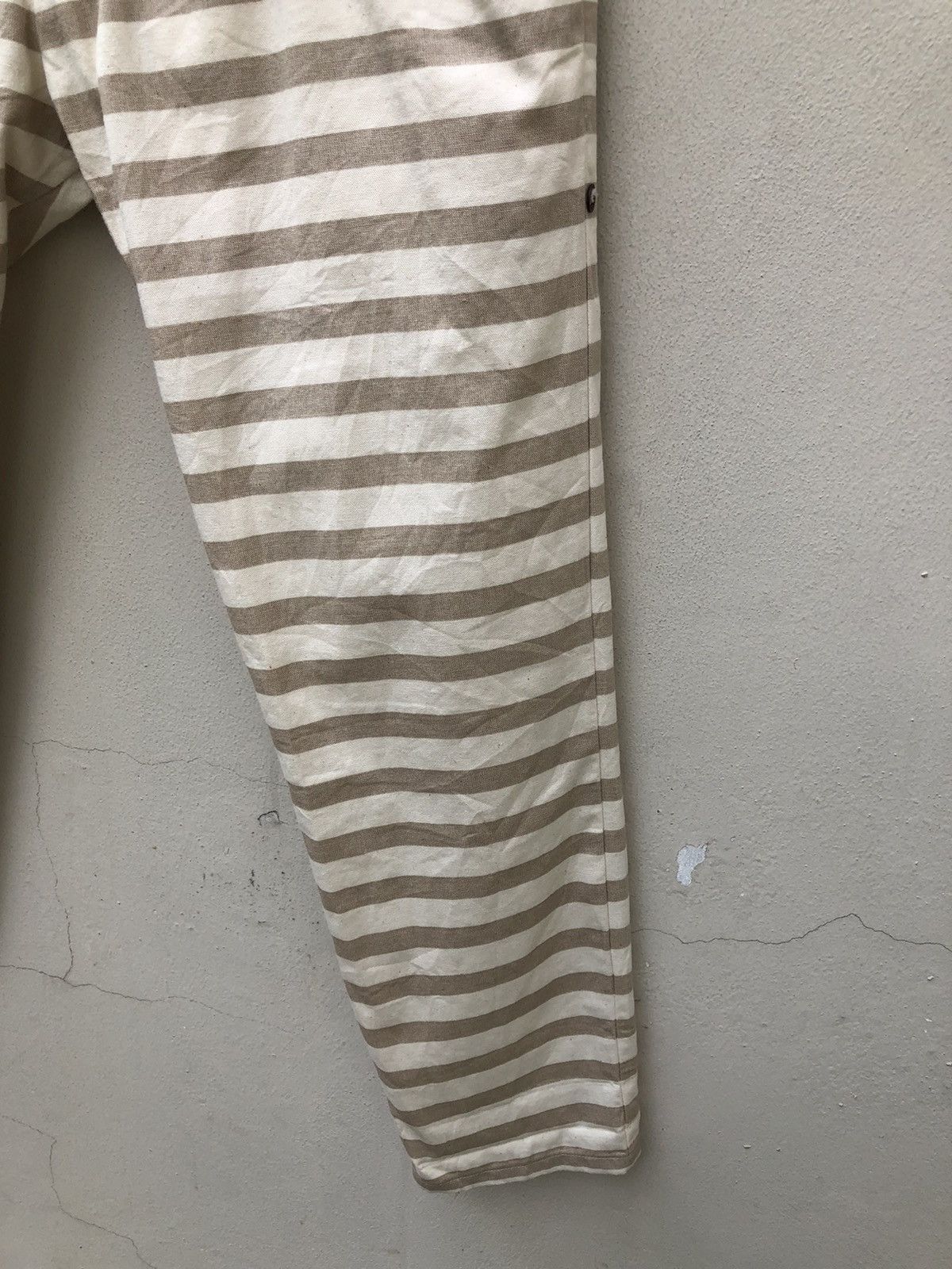 Vintage The Candy Japan Border Striped Cropped Pant Drop Crotch Size US 31 - 12 Thumbnail