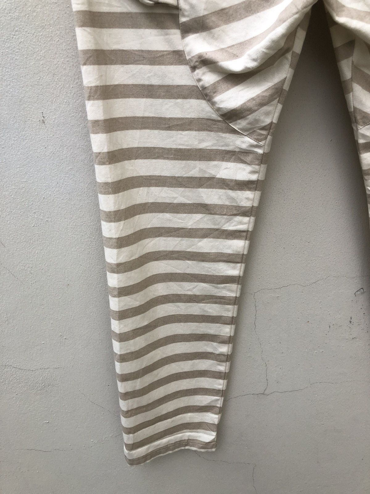 Vintage The Candy Japan Border Striped Cropped Pant Drop Crotch Size US 31 - 16 Thumbnail