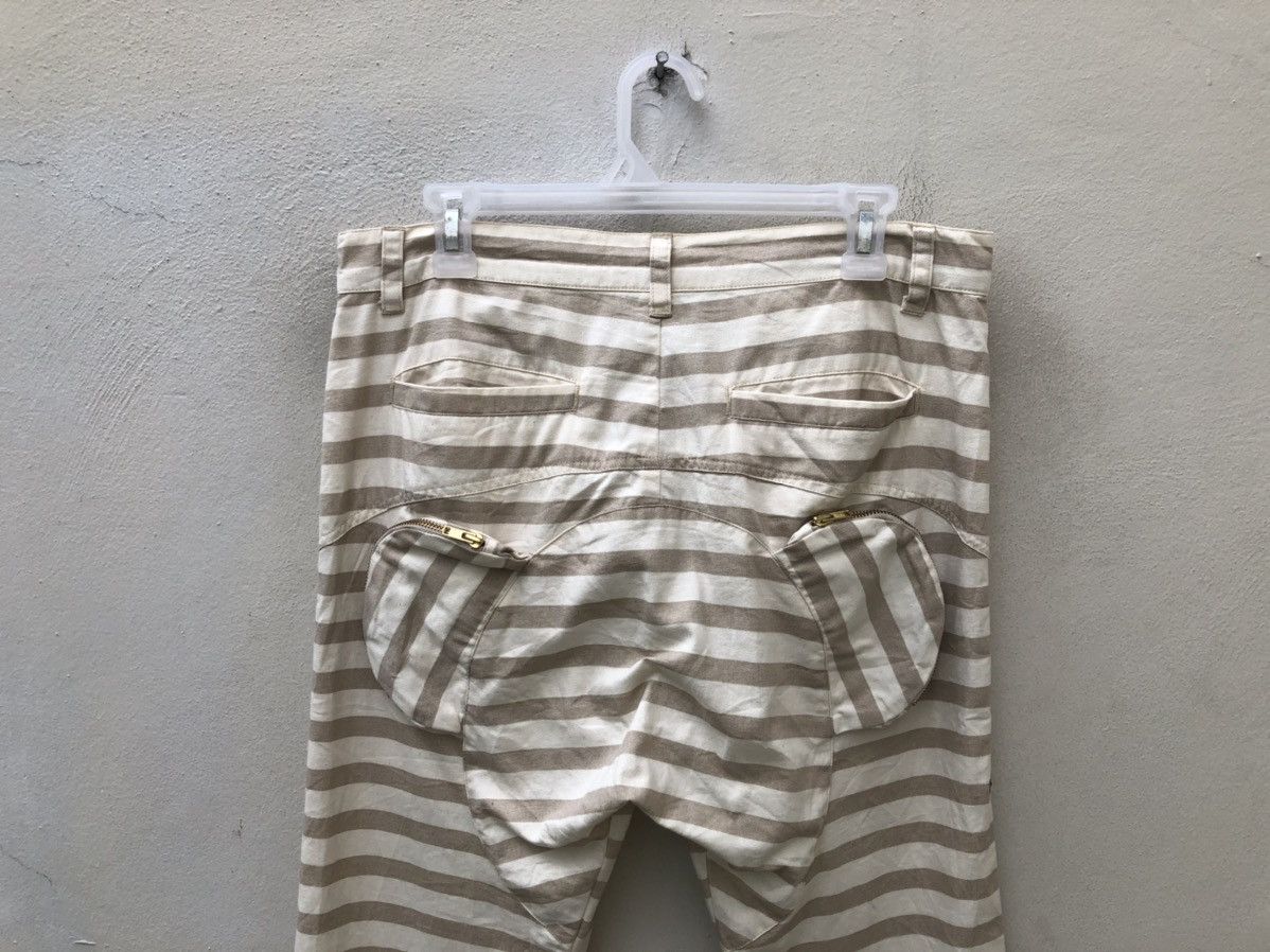 Vintage The Candy Japan Border Striped Cropped Pant Drop Crotch Size US 31 - 14 Thumbnail