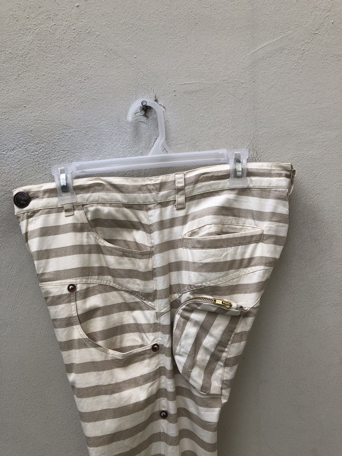 Vintage The Candy Japan Border Striped Cropped Pant Drop Crotch Size US 31 - 20 Thumbnail