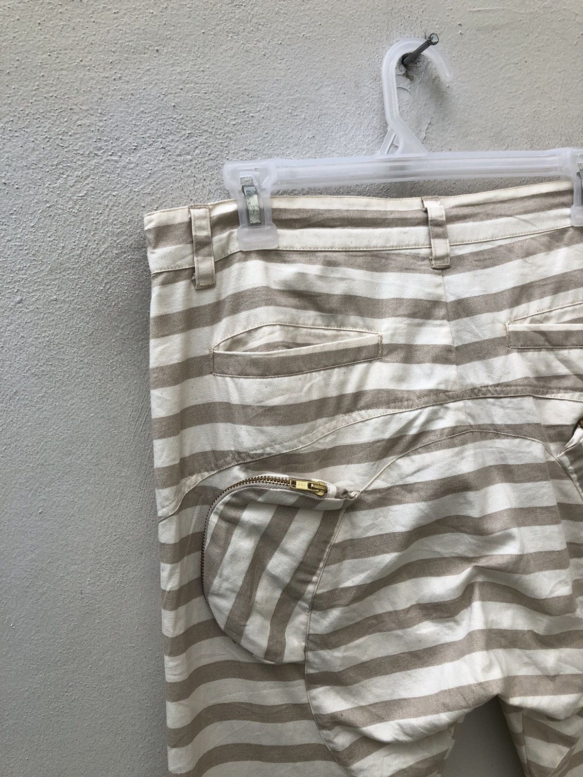 Vintage The Candy Japan Border Striped Cropped Pant Drop Crotch Size US 31 - 15 Thumbnail