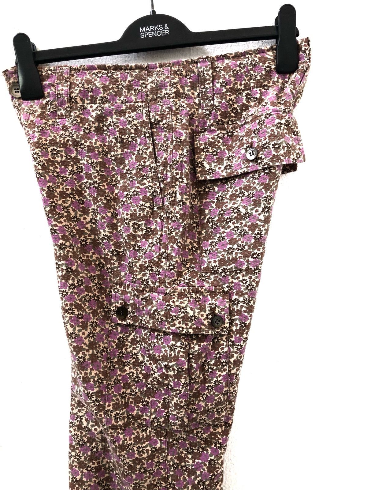 Japanese Brand × United Arrows United Arrows Japan Floral Flower Seer Sucker Cropped Cargo Size US 29 - 12 Thumbnail