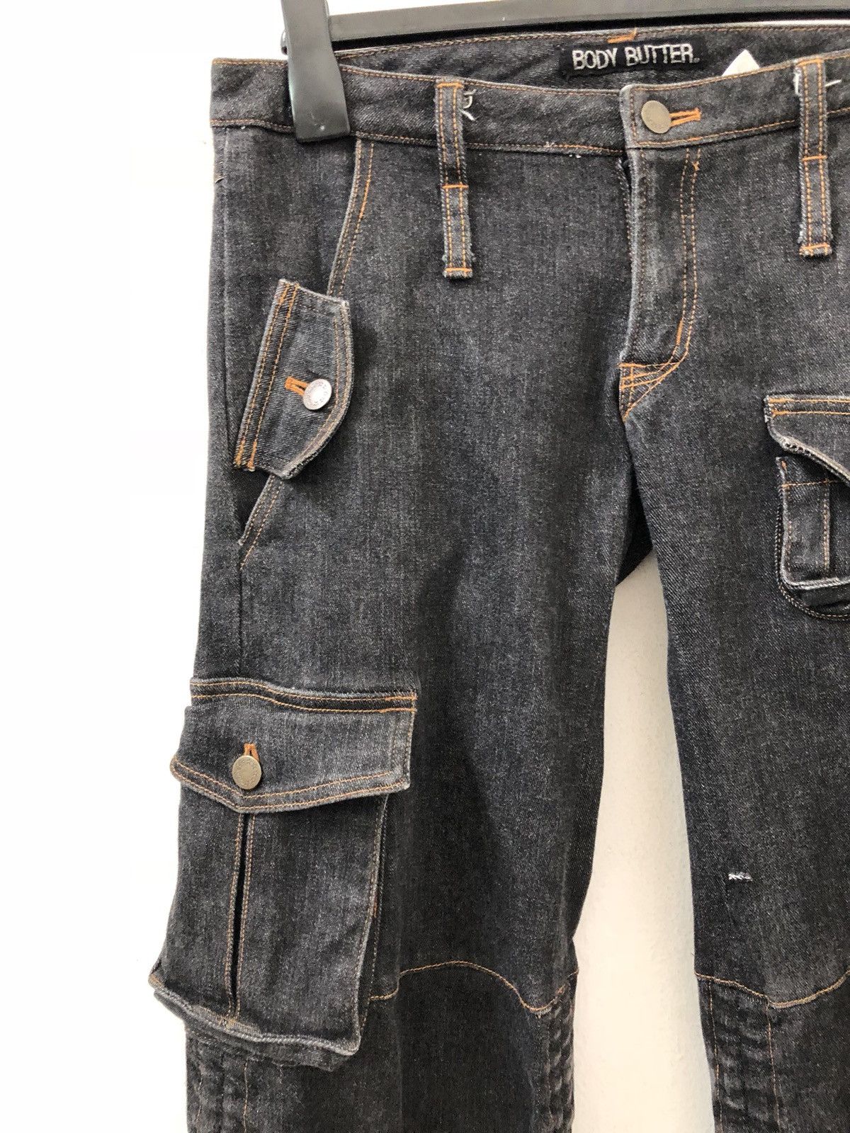 Vintage Body Butter Japan Wide Leg Denim Cargo Cropped Size US 29 - 7 Thumbnail