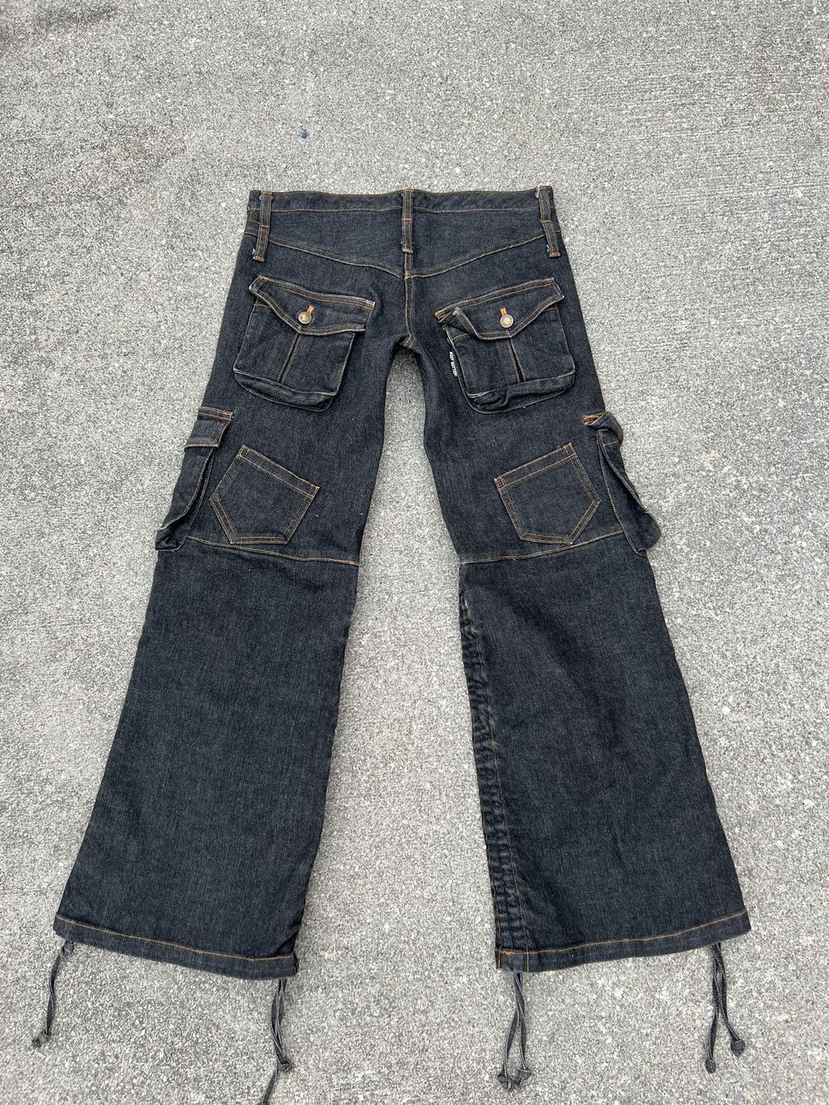 Vintage Body Butter Japan Wide Leg Denim Cargo Cropped Size US 29 - 5 Thumbnail