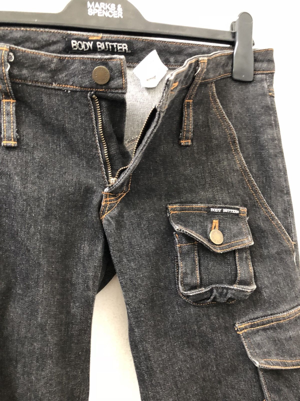 Vintage Body Butter Japan Wide Leg Denim Cargo Cropped Size US 29 - 13 Thumbnail