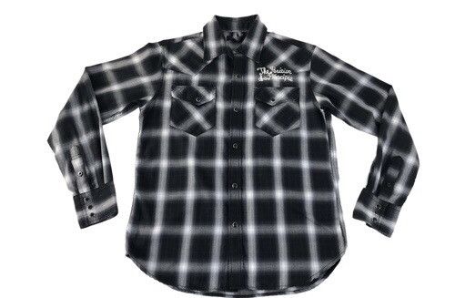 Japanese Brand Vintage Flannel Crazy Devil Design Plaid Snap Button Size US M / EU 48-50 / 2 - 1 Thumbnail