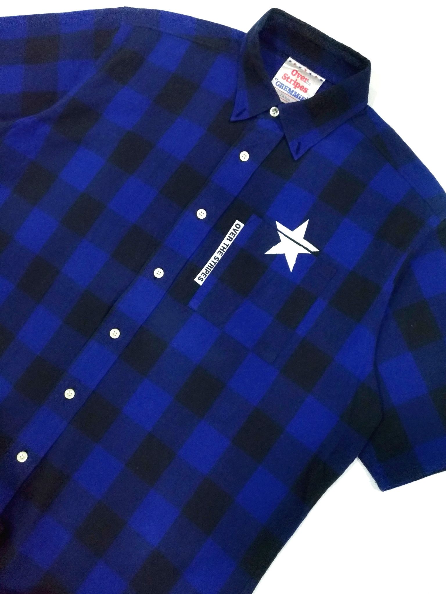 Japanese Brand × OVER THE STRiPES RARE! OVER THE STRIPES "GREMMIE" CHECKERED SHIRT Size US XL / EU 56 / 4 - 6 Thumbnail