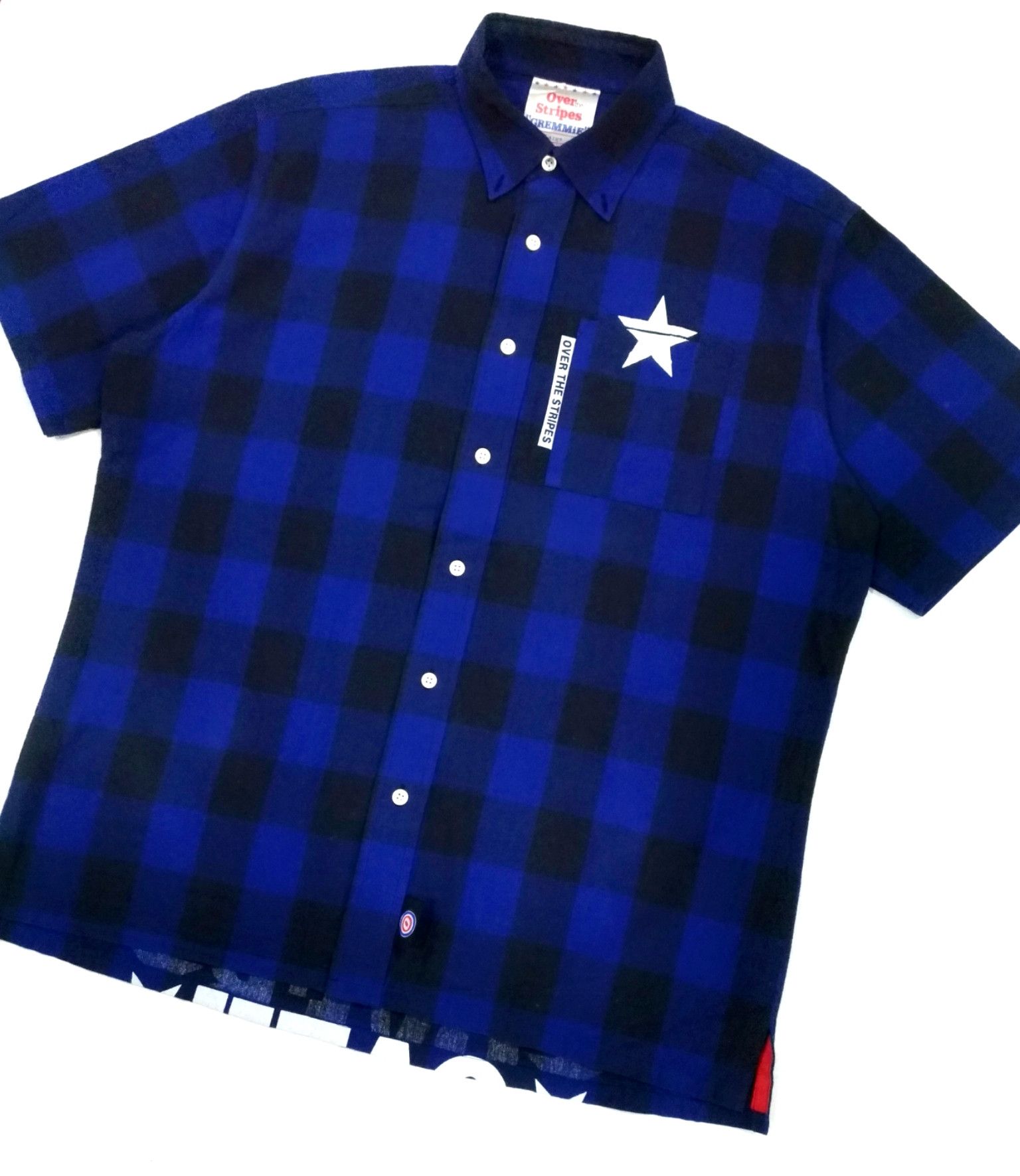 Japanese Brand × OVER THE STRiPES RARE! OVER THE STRIPES "GREMMIE" CHECKERED SHIRT Size US XL / EU 56 / 4 - 4 Thumbnail