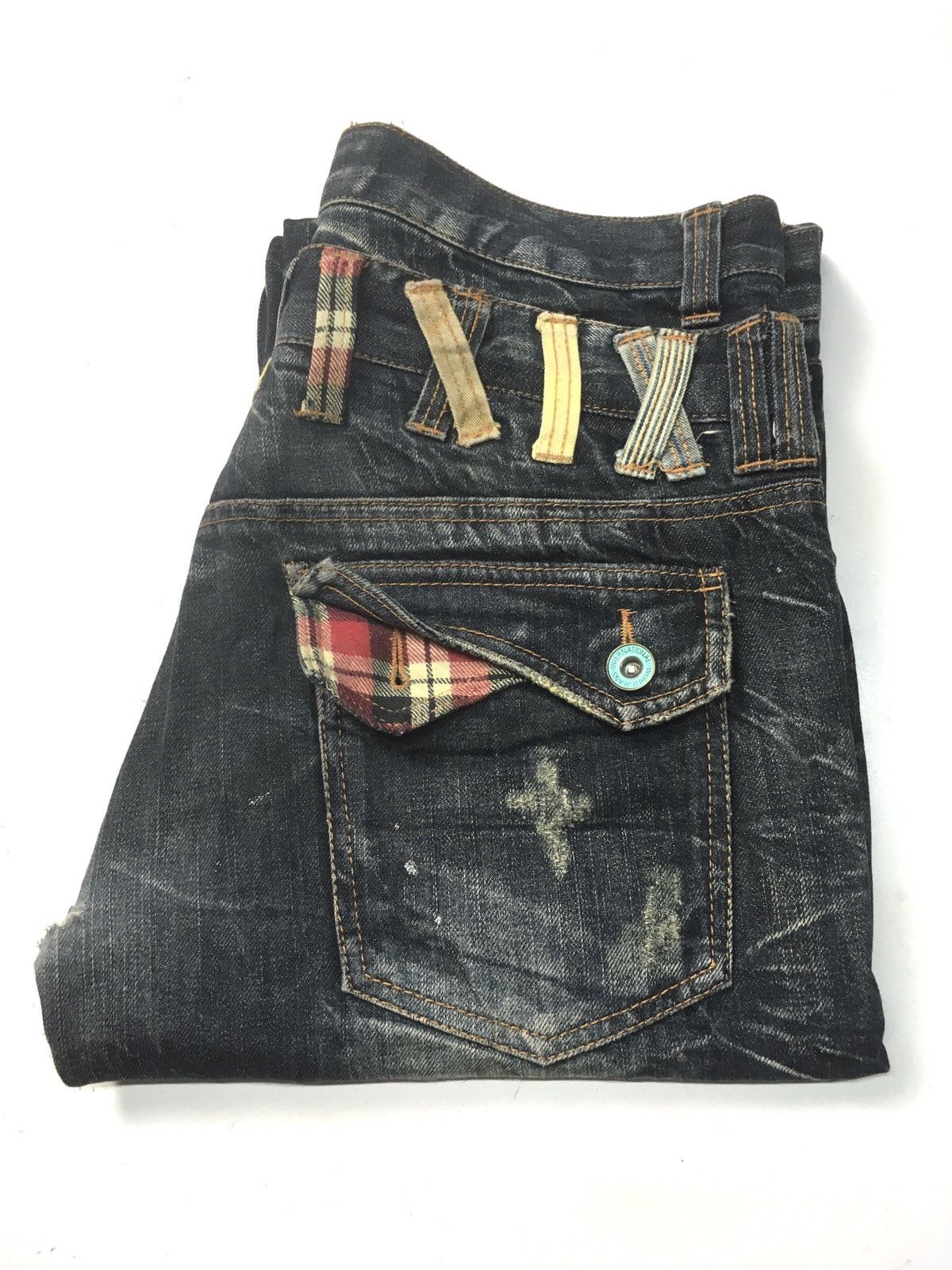 Japanese Brand × Vintage ANTFUI DOUBLE WAIST DISSTRESED DENIM Size US 33 - 1 Thumbnail