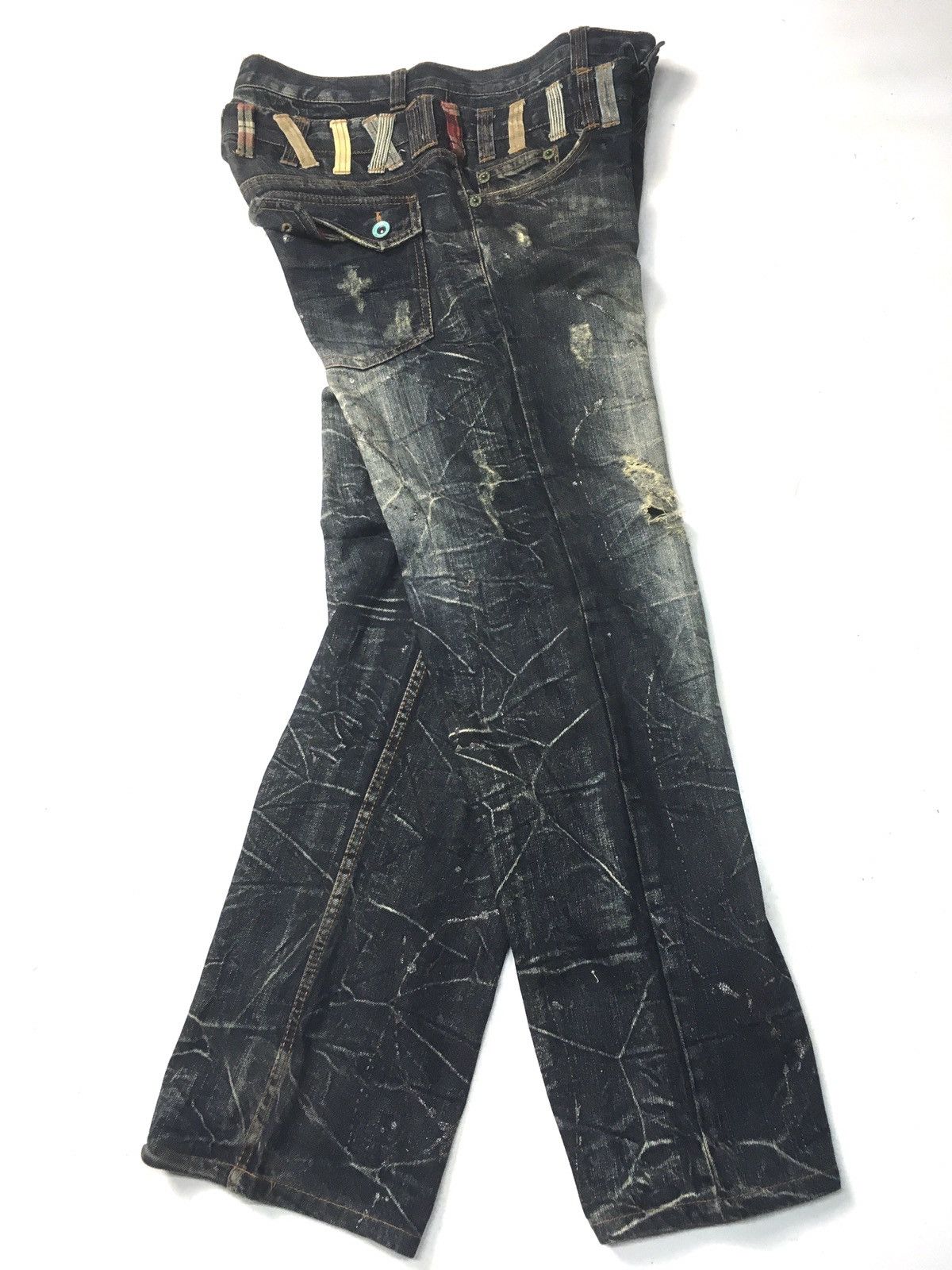 Japanese Brand × Vintage ANTFUI DOUBLE WAIST DISSTRESED DENIM Size US 33 - 5 Thumbnail