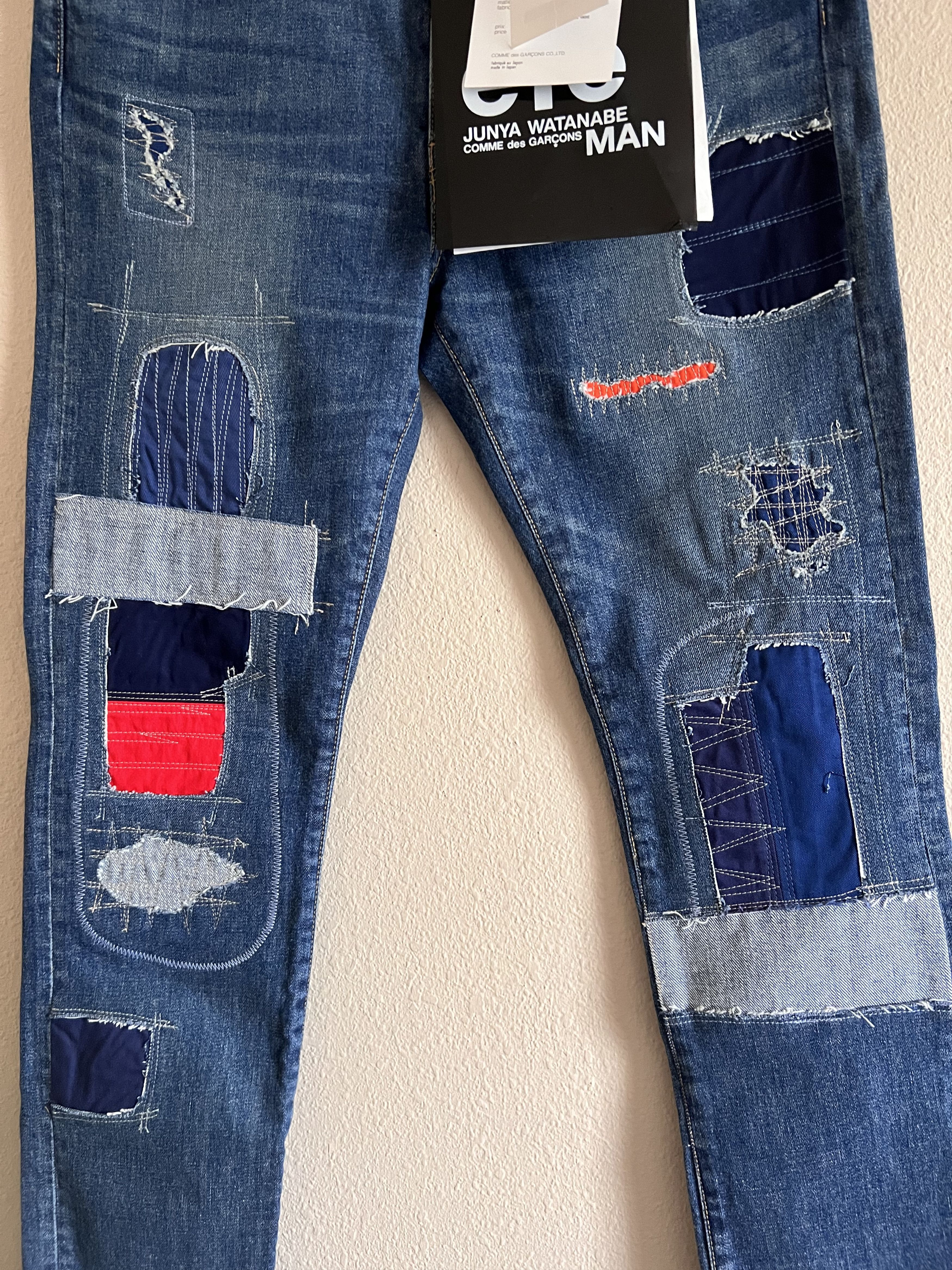 Comme des Garcons Junya Watanabe Man Levi's 510 Patchwork Denim Jeans Indigo Size US 34 / EU 50 - 3 Thumbnail