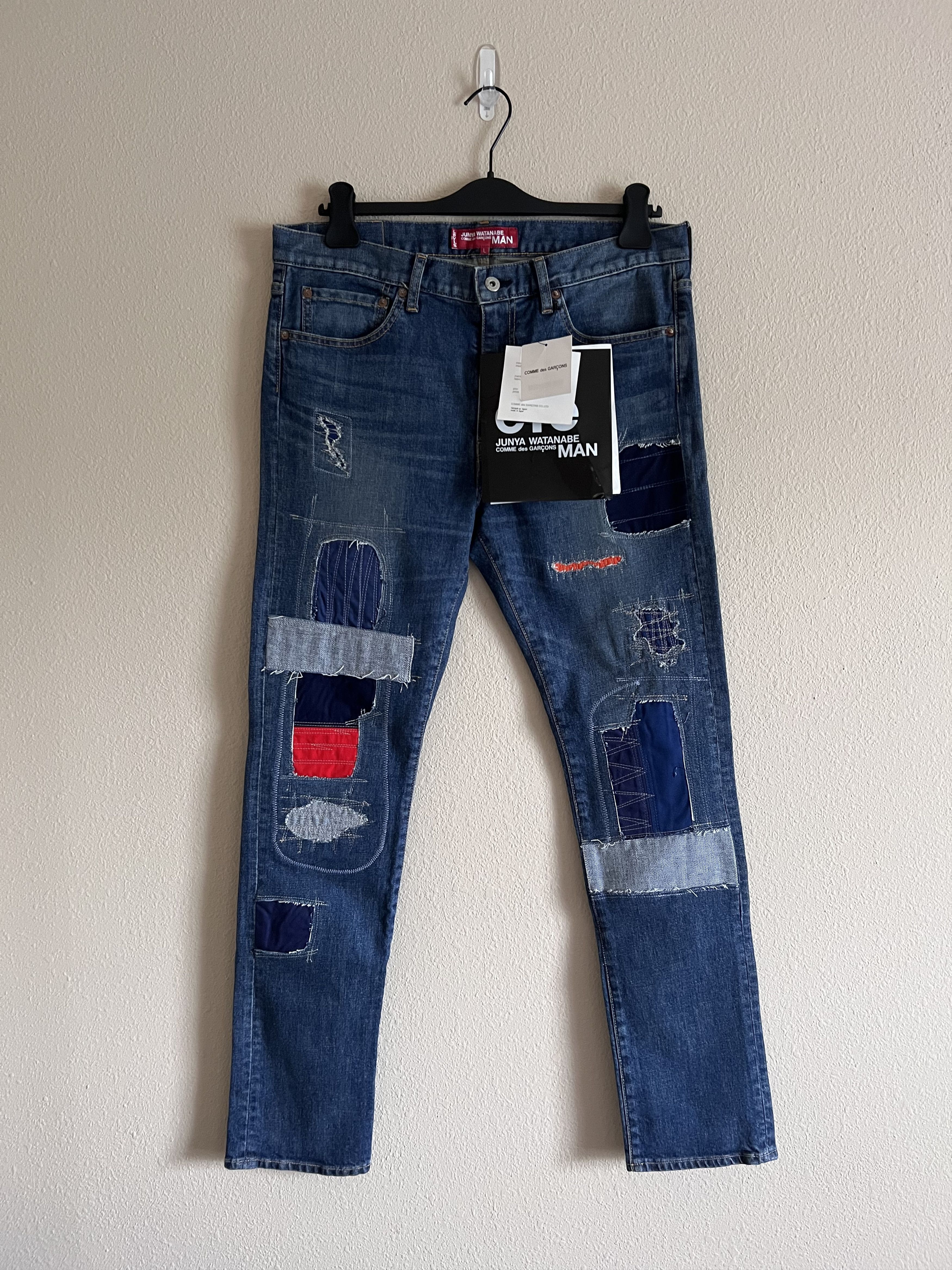 image of Comme Des Garcons x Junya Watanabe Man Levi's 510 Patchwork Denim Jeans Indigo, Men's (Size 34)