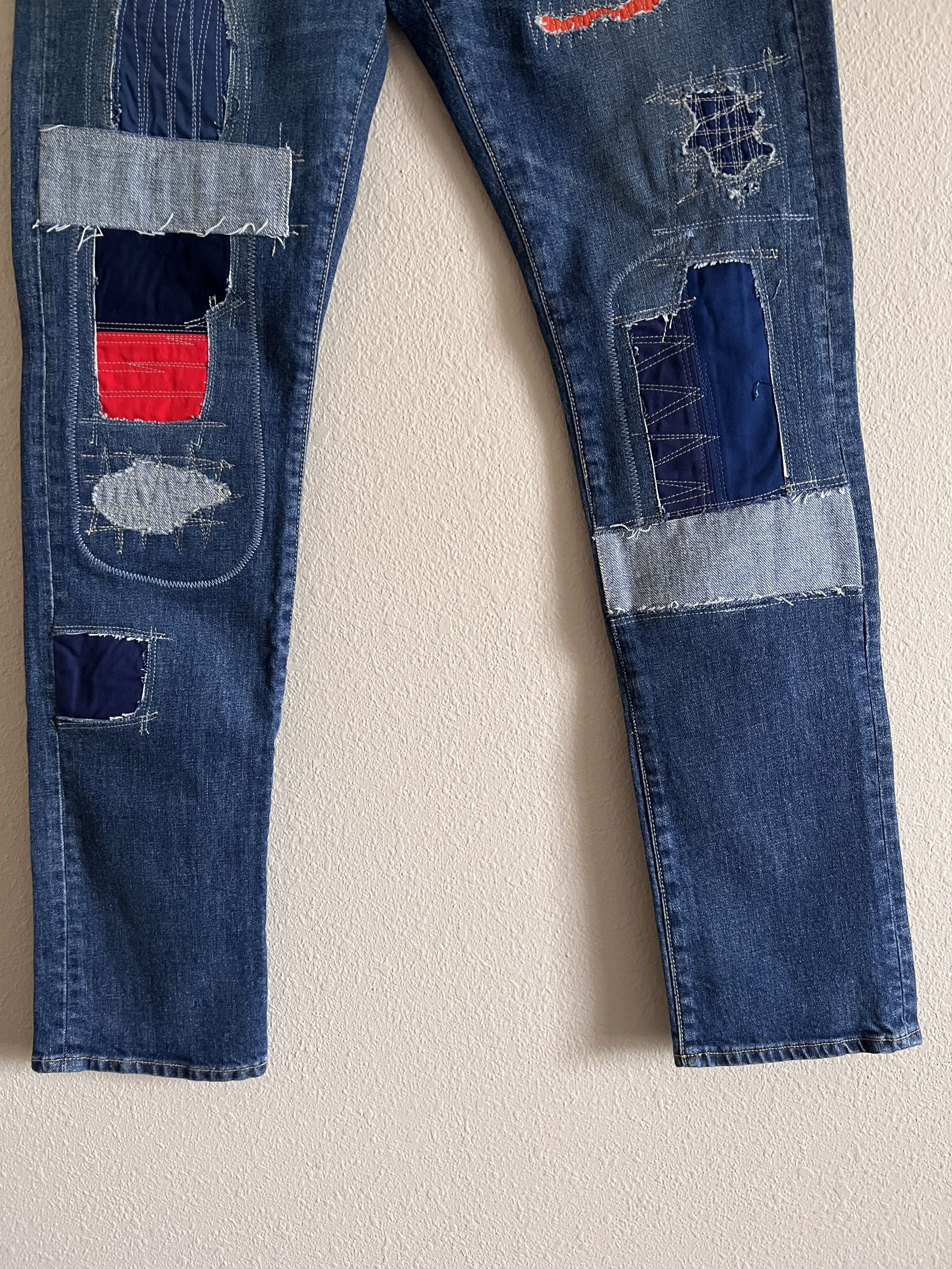 Comme des Garcons Junya Watanabe Man Levi's 510 Patchwork Denim Jeans Indigo Size US 34 / EU 50 - 4 Thumbnail