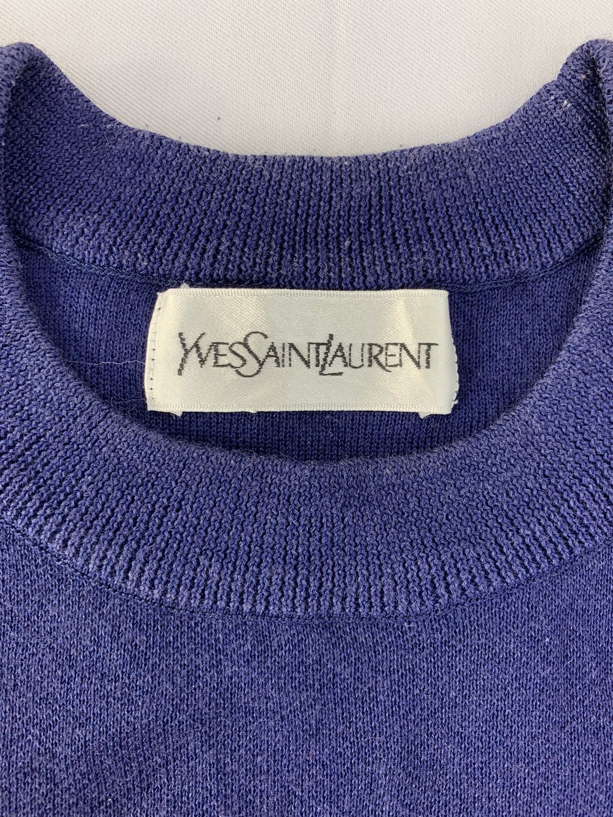 Yves Saint Laurent 90s Yves Saint Laurent Crewneck 2 Tone Blue Colour Size S / US 4 / IT 40 - 3 Thumbnail