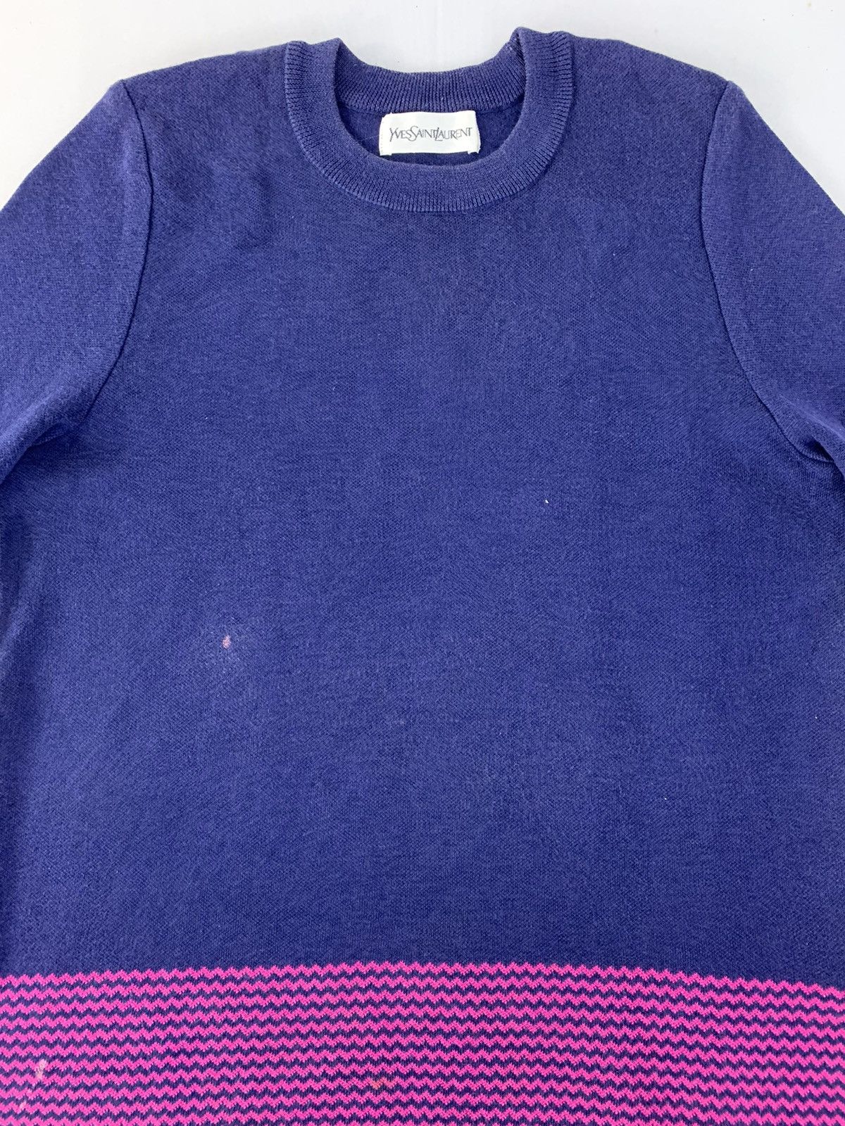 Yves Saint Laurent 90s Yves Saint Laurent Crewneck 2 Tone Blue Colour Size S / US 4 / IT 40 - 2 Thumbnail