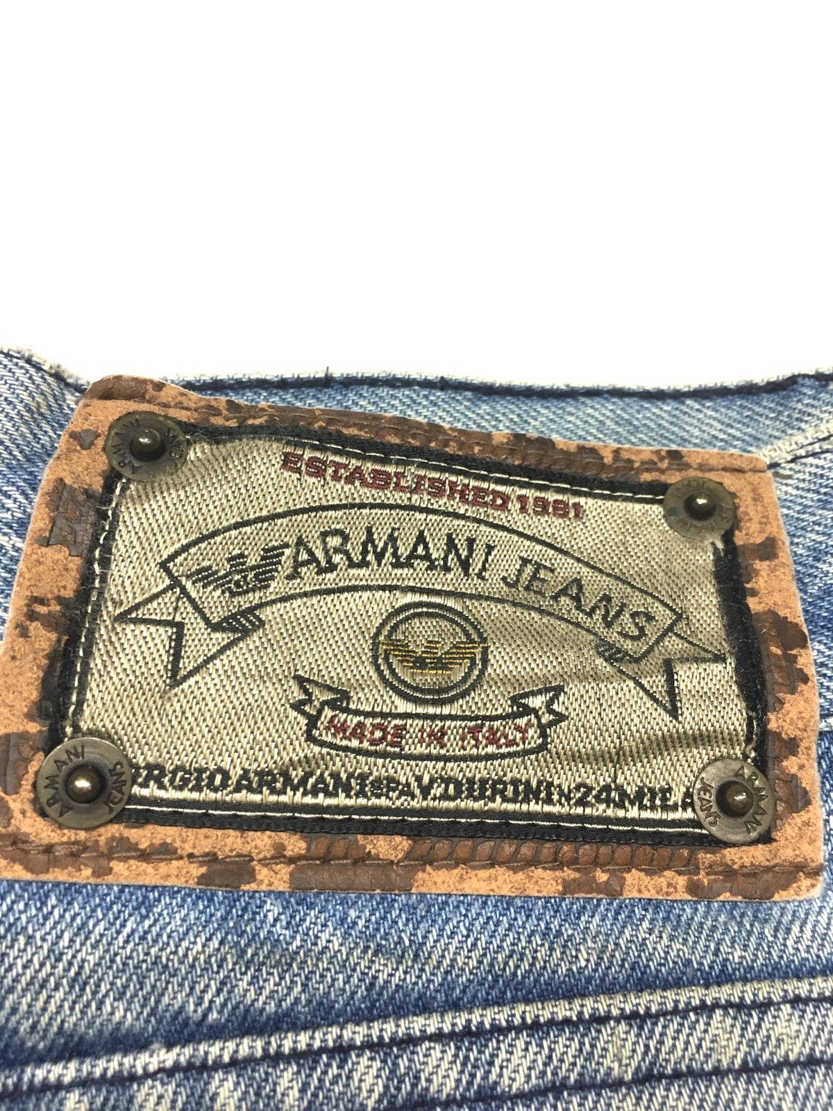 Armani × Vintage Vintage Armani jeans distressed denim italy Size US 27 - 15 Thumbnail