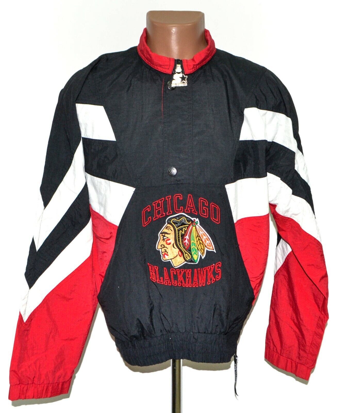 NHL CHICAGO BLACKHAWKS JACKET JERSEY STARTER SIZE S ADULT