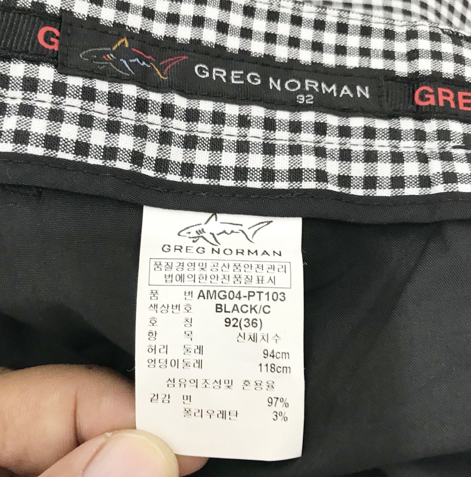 Greg Norman Checkerboard Black White Trouser Pants Size US 35 - 13 Thumbnail