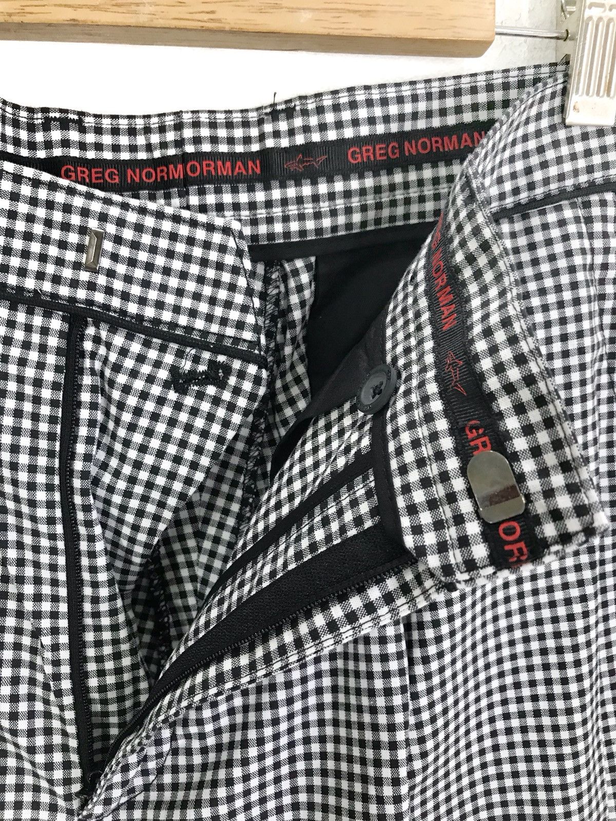 Greg Norman Checkerboard Black White Trouser Pants Size US 35 - 12 Thumbnail