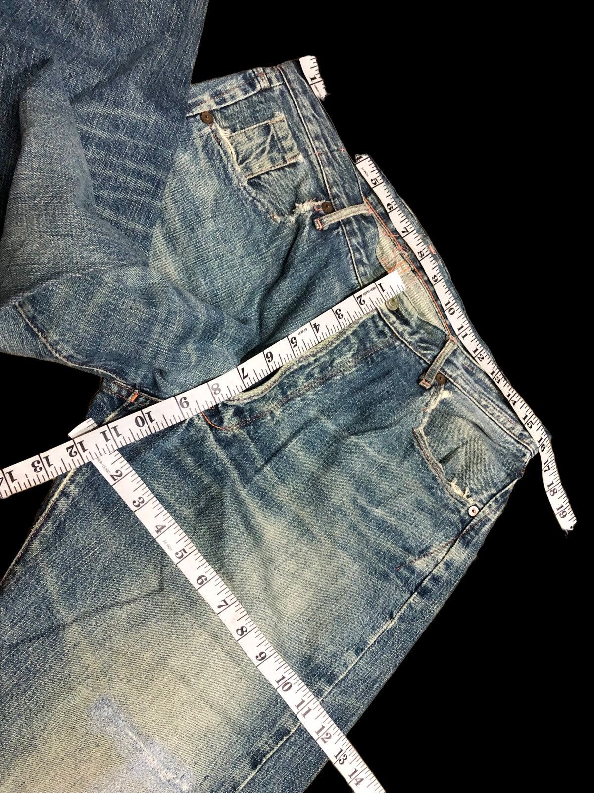 KATO SELVEDGE DAMAGED DENIM BY KATO JAPAN Size US 32 / EU 48 - 19 Thumbnail