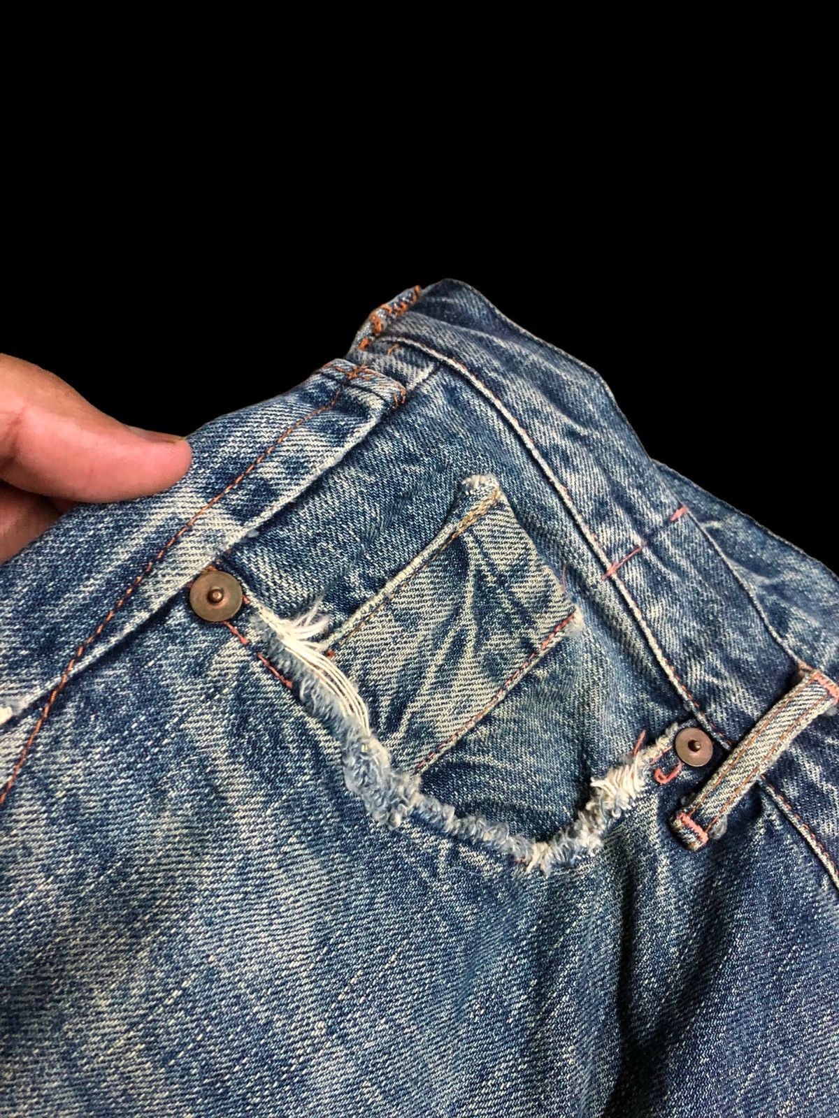 KATO SELVEDGE DAMAGED DENIM BY KATO JAPAN Size US 32 / EU 48 - 13 Thumbnail