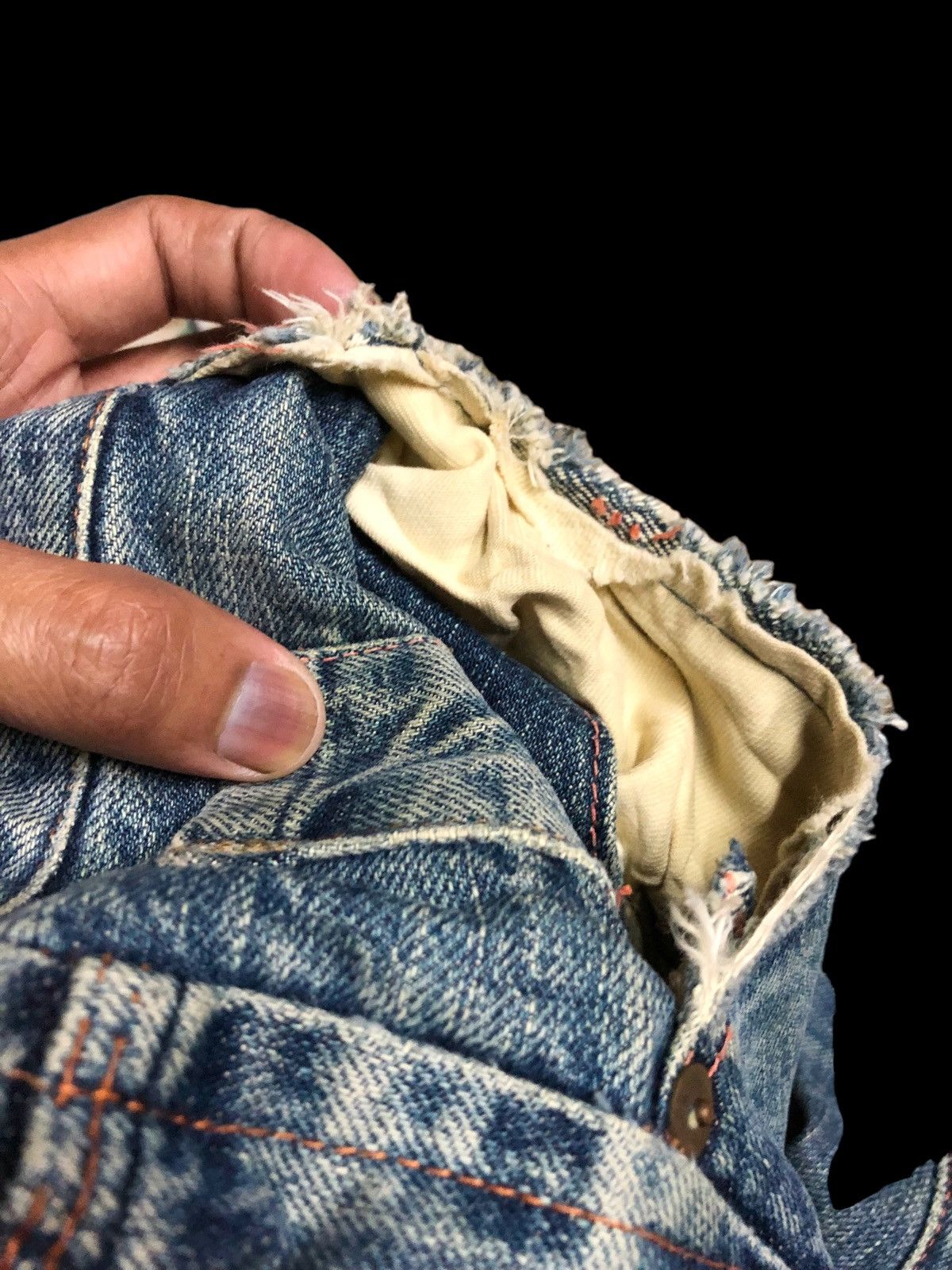 KATO SELVEDGE DAMAGED DENIM BY KATO JAPAN Size US 32 / EU 48 - 6 Thumbnail