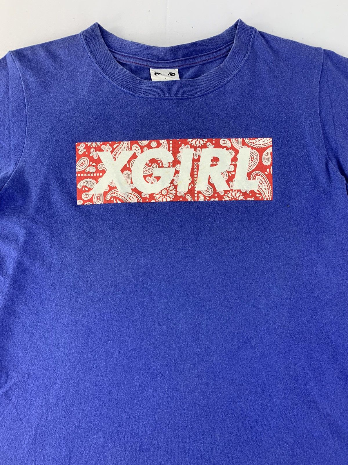 Japanese Brand 90s Hype Japanese Brand X-Girl Box Paisley Logo Printed Tee Size S / US 4 / IT 40 - 3 Thumbnail