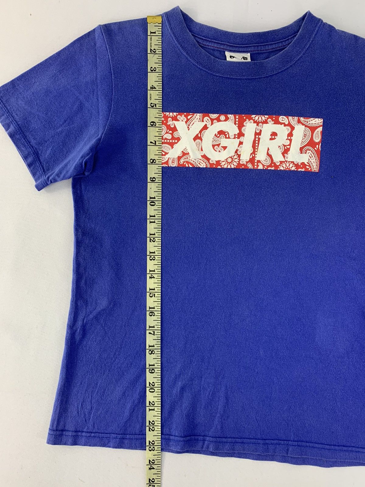 Japanese Brand 90s Hype Japanese Brand X-Girl Box Paisley Logo Printed Tee Size S / US 4 / IT 40 - 8 Thumbnail