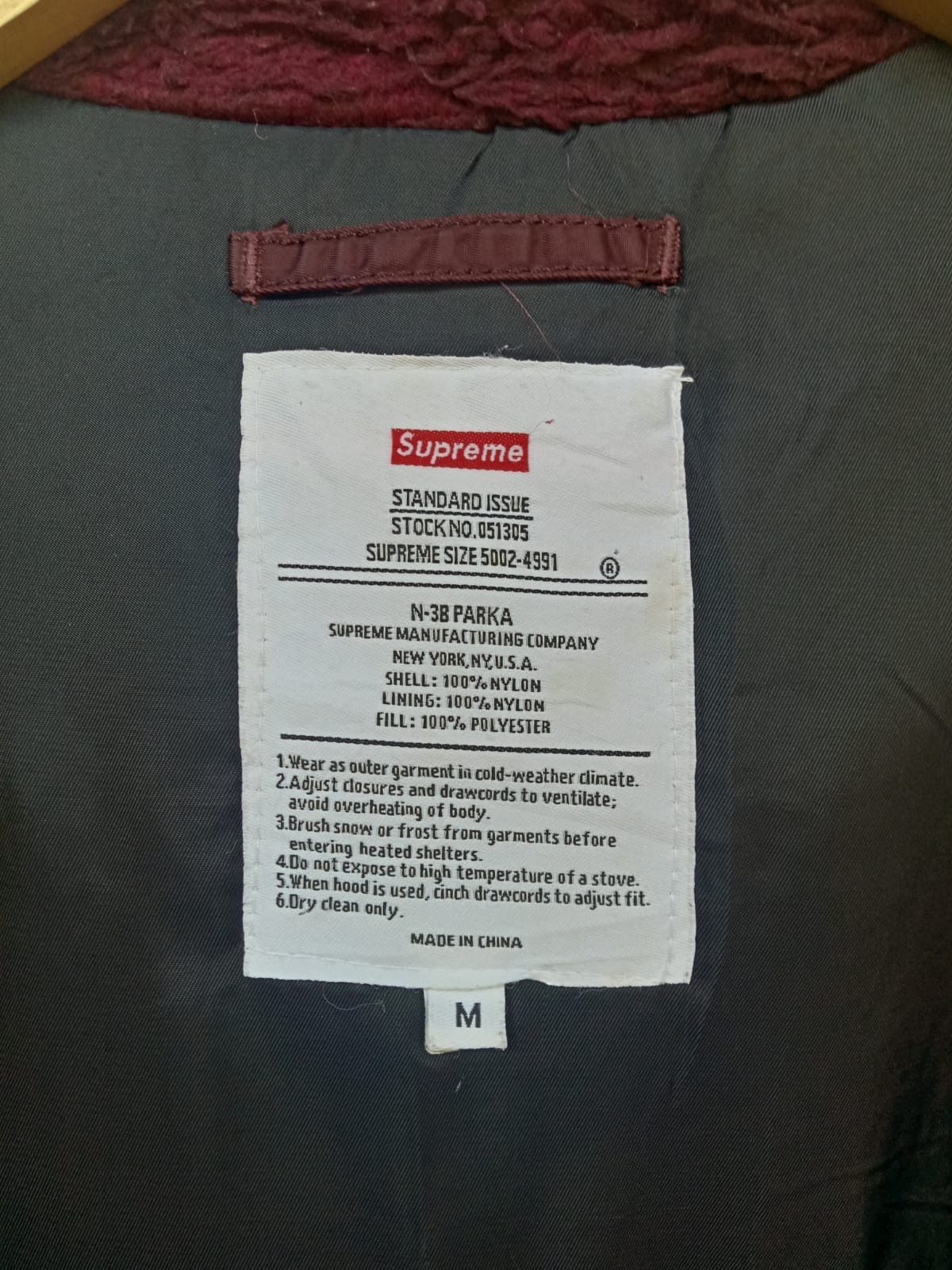 Supreme Supreme AW10 Parka Jacket N3B Maroon Mens Medium Size US M / EU 48-50 / 2 - 7 Thumbnail