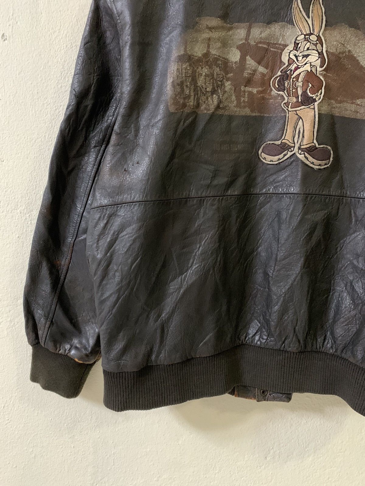 Vintage Vintage Looney Tunes L.T. Air Corps Leather Jacket Size US L / EU 52-54 / 3 - 3 Thumbnail