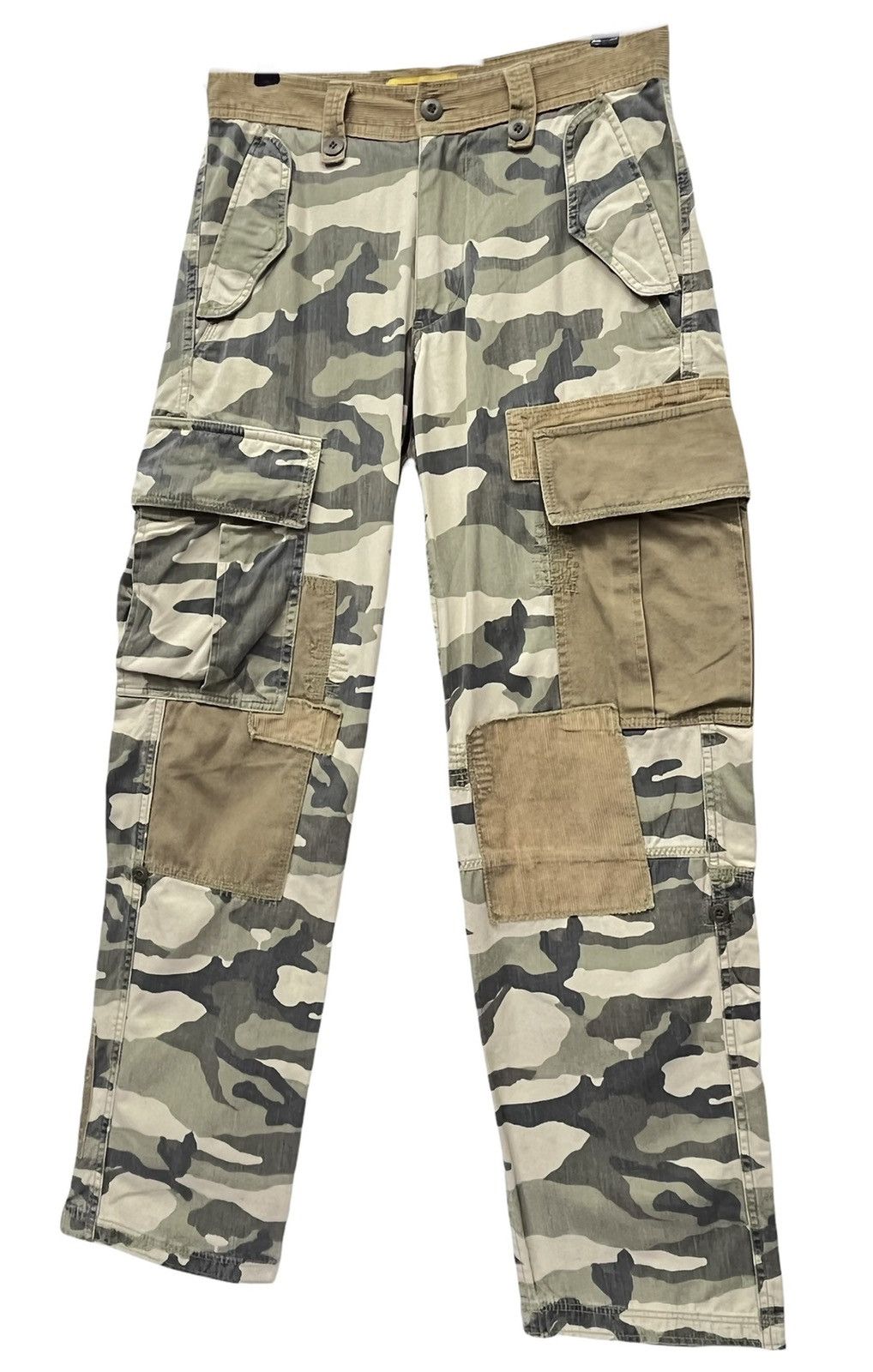 Gordon Rush 🔥DOPE🔥RUSHHOUR Camo Patchwork Multi-Pocket Cargo Pants Size US 29 - 1 Thumbnail