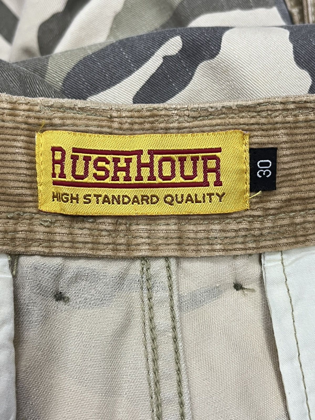 Gordon Rush 🔥DOPE🔥RUSHHOUR Camo Patchwork Multi-Pocket Cargo Pants Size US 29 - 9 Thumbnail