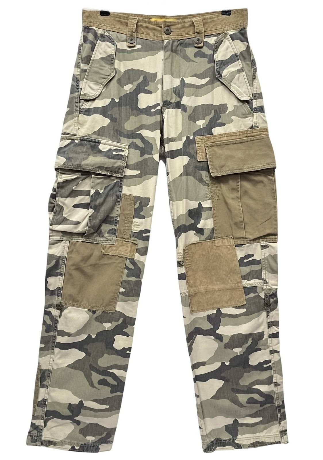 Gordon Rush 🔥DOPE🔥RUSHHOUR Camo Patchwork Multi-Pocket Cargo Pants Size US 29 - 2 Thumbnail