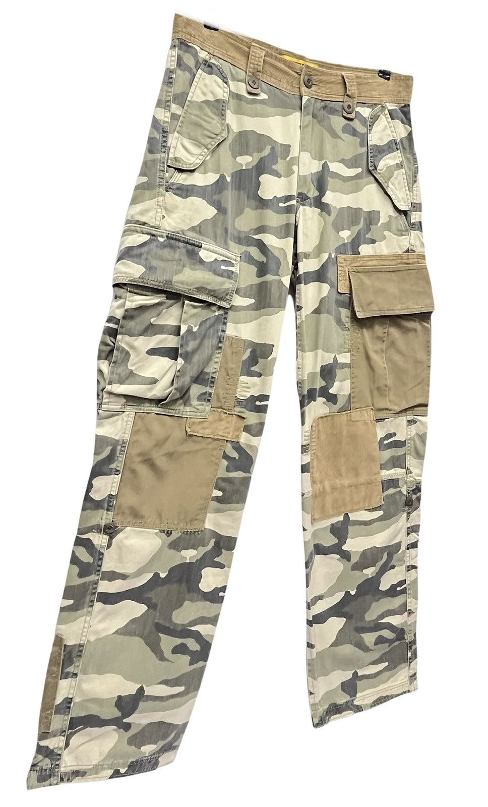 Gordon Rush 🔥DOPE🔥RUSHHOUR Camo Patchwork Multi-Pocket Cargo Pants Size US 29 - 3 Thumbnail