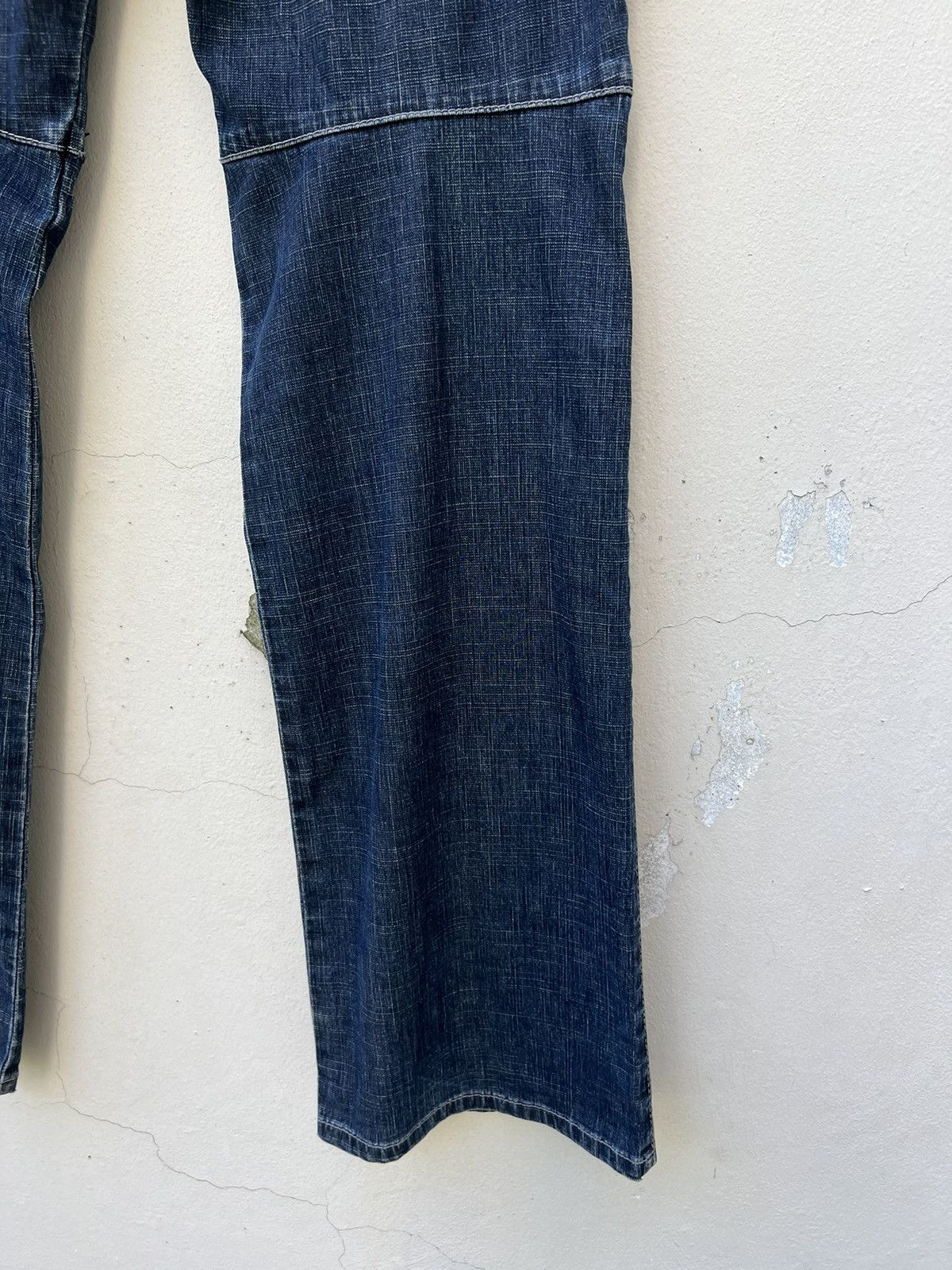 Marithe + Francois Girbaud Vintage MFG Patch Knee Fade Denim Stretch Flare Jeans Size US 31 - 18 Thumbnail