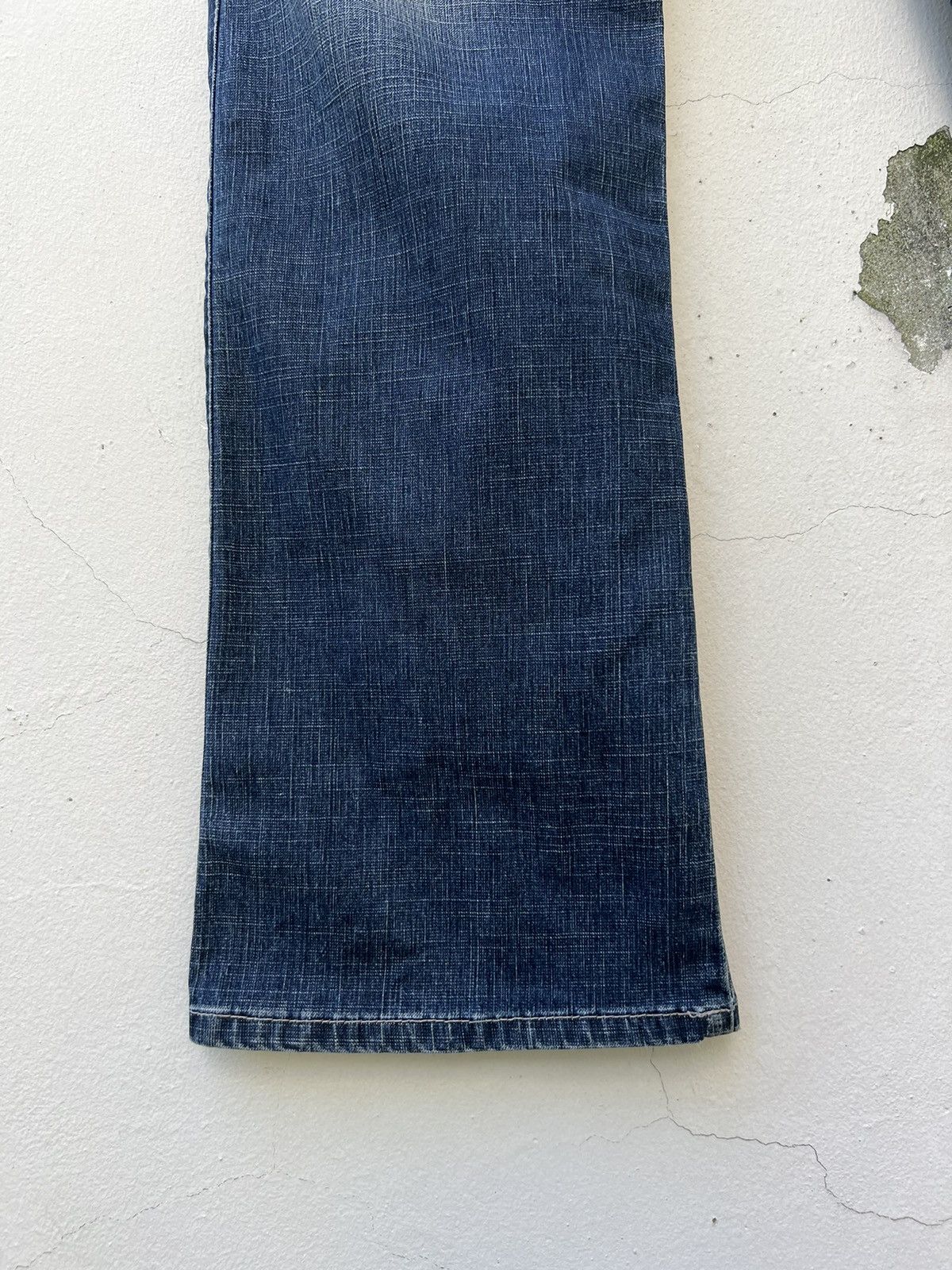 Marithe + Francois Girbaud Vintage MFG Patch Knee Fade Denim Stretch Flare Jeans Size US 31 - 10 Thumbnail