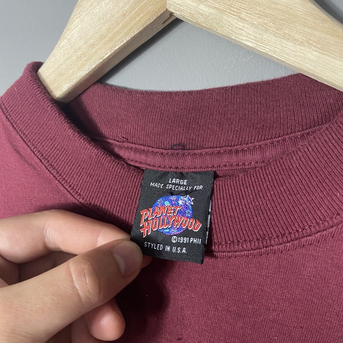 Planet Hollywood × Vintage Vintage 1991 Planet Hollywood Baseball tee Size US L / EU 52-54 / 3 - 4 Thumbnail