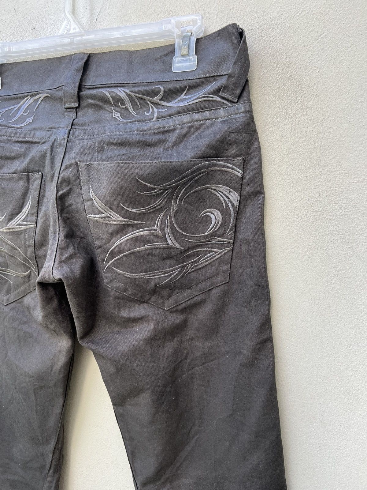 If Six Was Nine VTG Flared Tornado Mart Japan Tribal Embroidery Waxed Pant Size US 30 / EU 46 - 16 Thumbnail