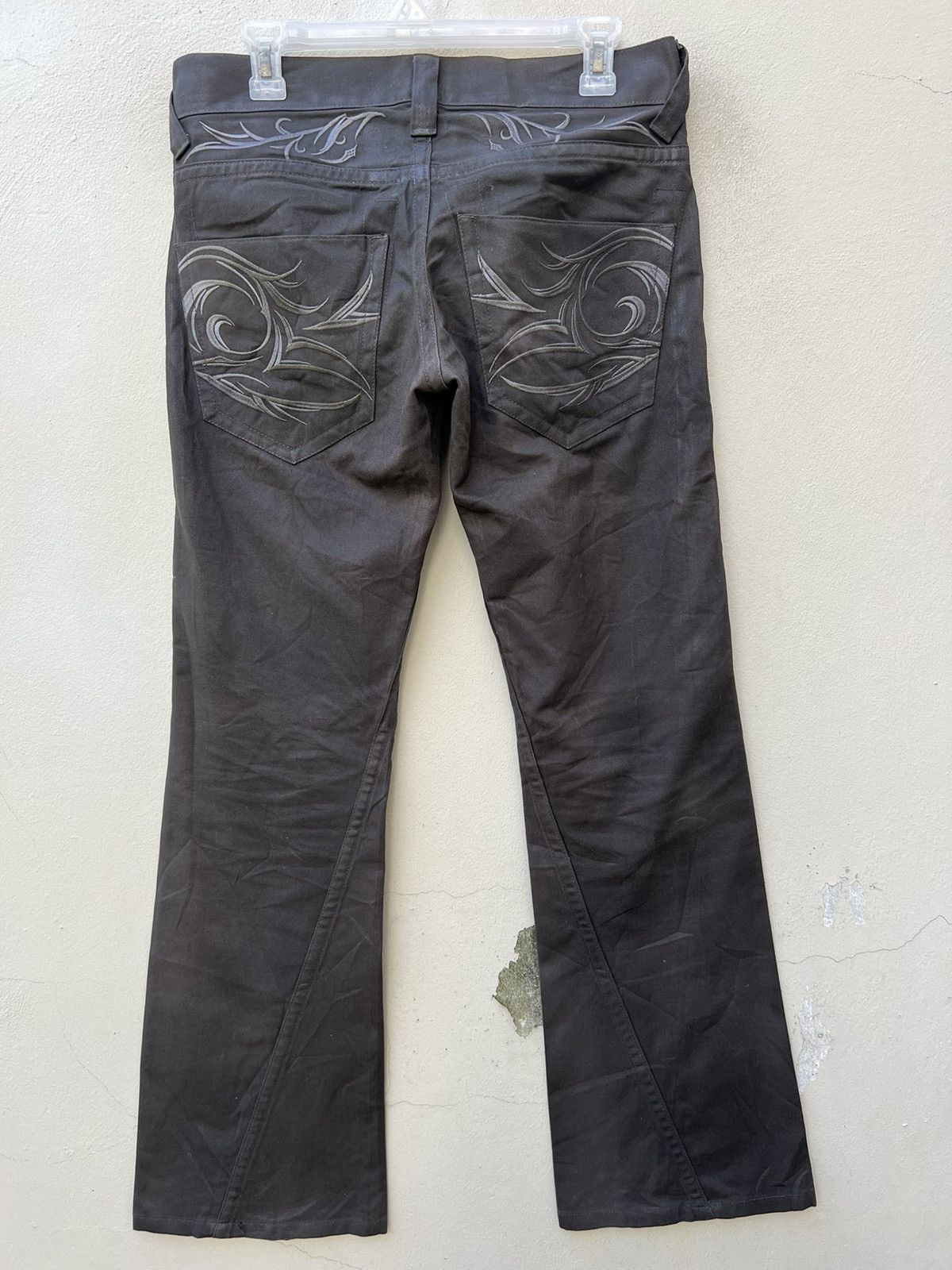 If Six Was Nine VTG Flared Tornado Mart Japan Tribal Embroidery Waxed Pant Size US 30 / EU 46 - 13 Thumbnail
