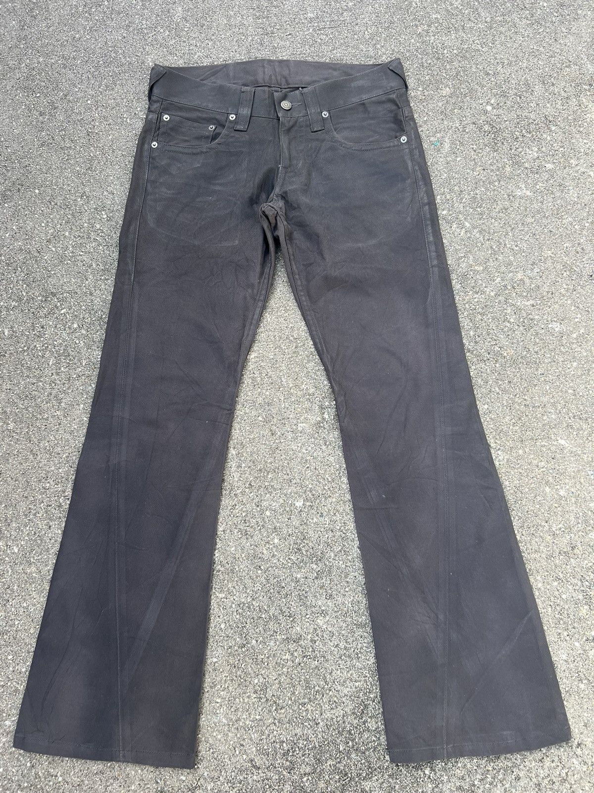 image of If Six Was Nine x Tornado Mart Japan VTG Flared Tornado Mart Japan Tribal Embroidery Waxed Pant (Si