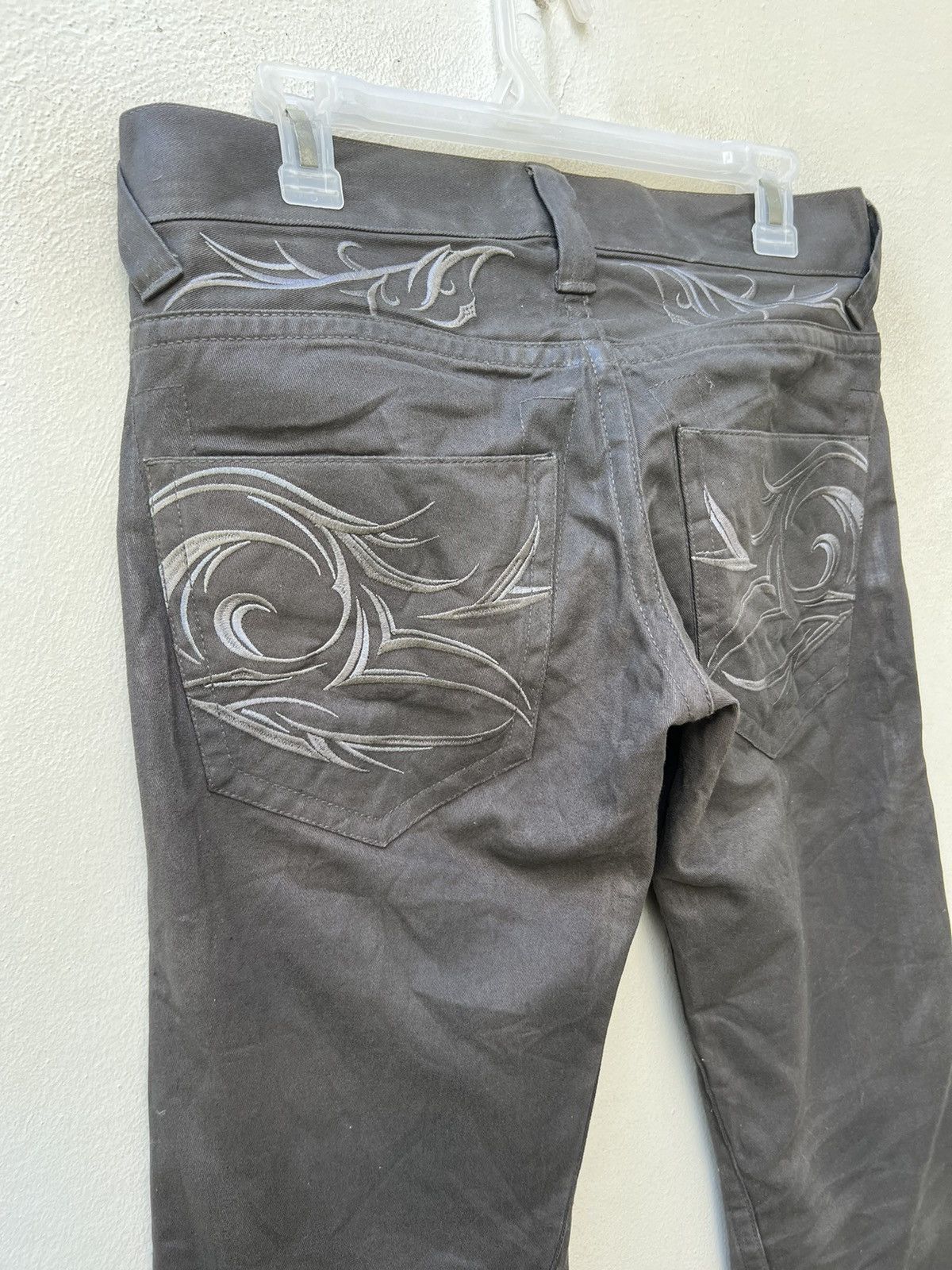 If Six Was Nine VTG Flared Tornado Mart Japan Tribal Embroidery Waxed Pant Size US 30 / EU 46 - 14 Thumbnail