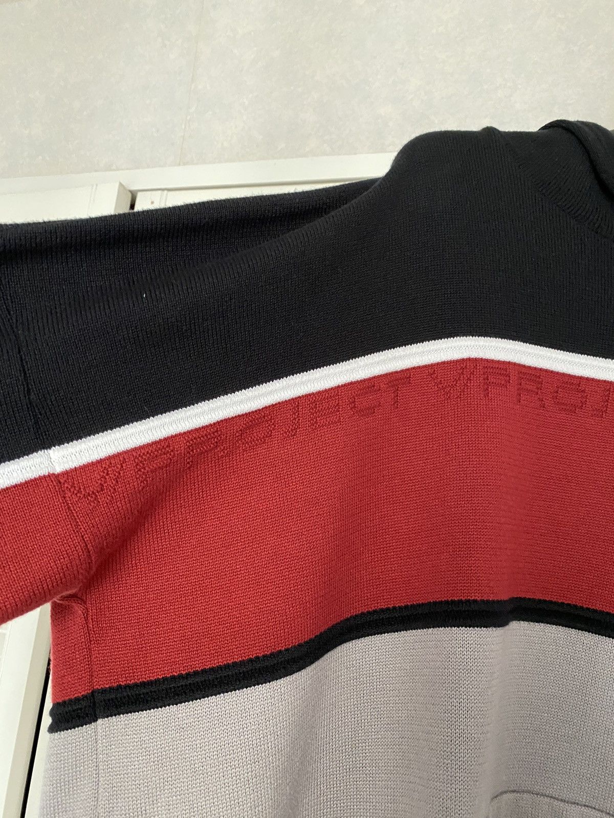 Y/Project Navy Red White Colour Block Hoodie Size US S / EU 44-46 / 1 - 2 Thumbnail