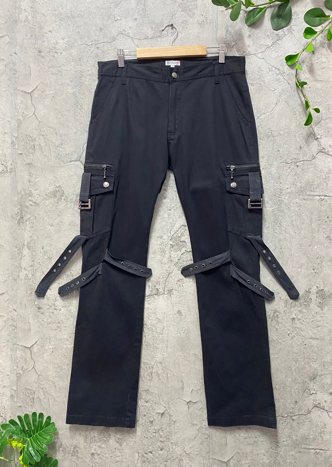 Pre-owned In The Attic Japan Bondage Multi Pocket Cargo Pants In Black Velvet