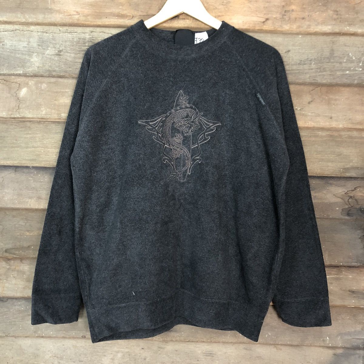 Japanese Brand Grass Hiiger dragon vintage Grey Sweatshirt #3730 Size US L / EU 52-54 / 3 - 8 Thumbnail