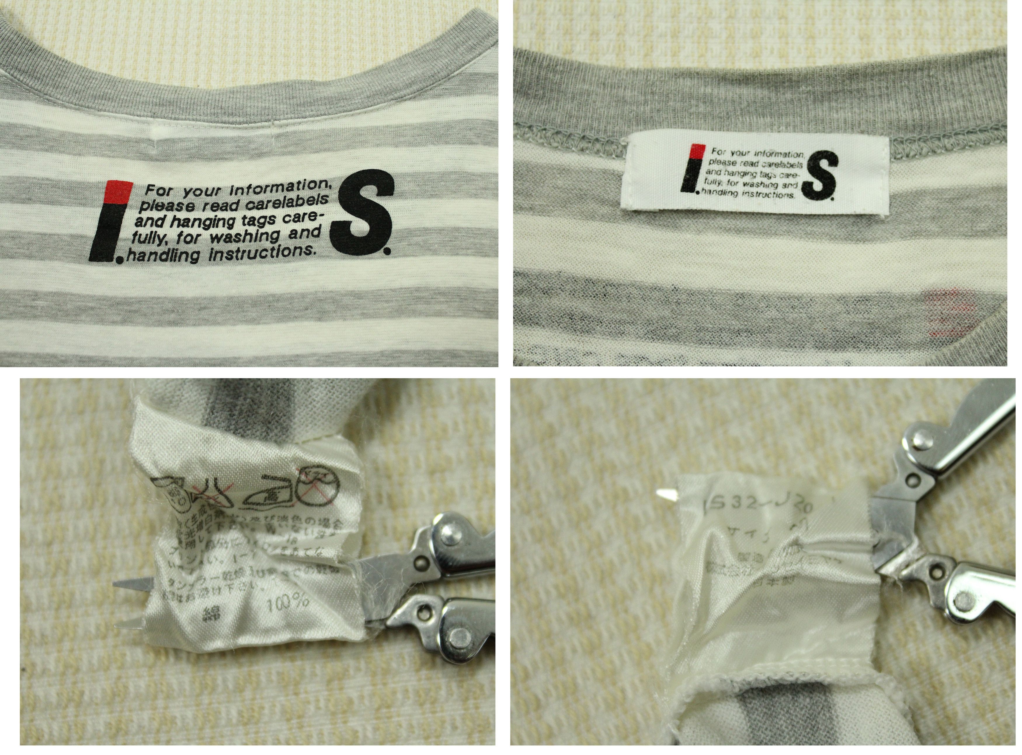 Issey Miyake × Tsumori Chisato Vintage 80s ISSEY MIYAKE T Shirt IS Spell Out Logo Stripe Size M / US 6-8 / IT 42-44 - 5 Thumbnail