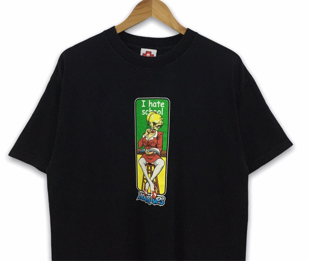 Hook-Ups Rare Vintage 90s Hook-Ups I Hate School Tshirt Size US L / EU 52-54 / 3 - 5 Thumbnail
