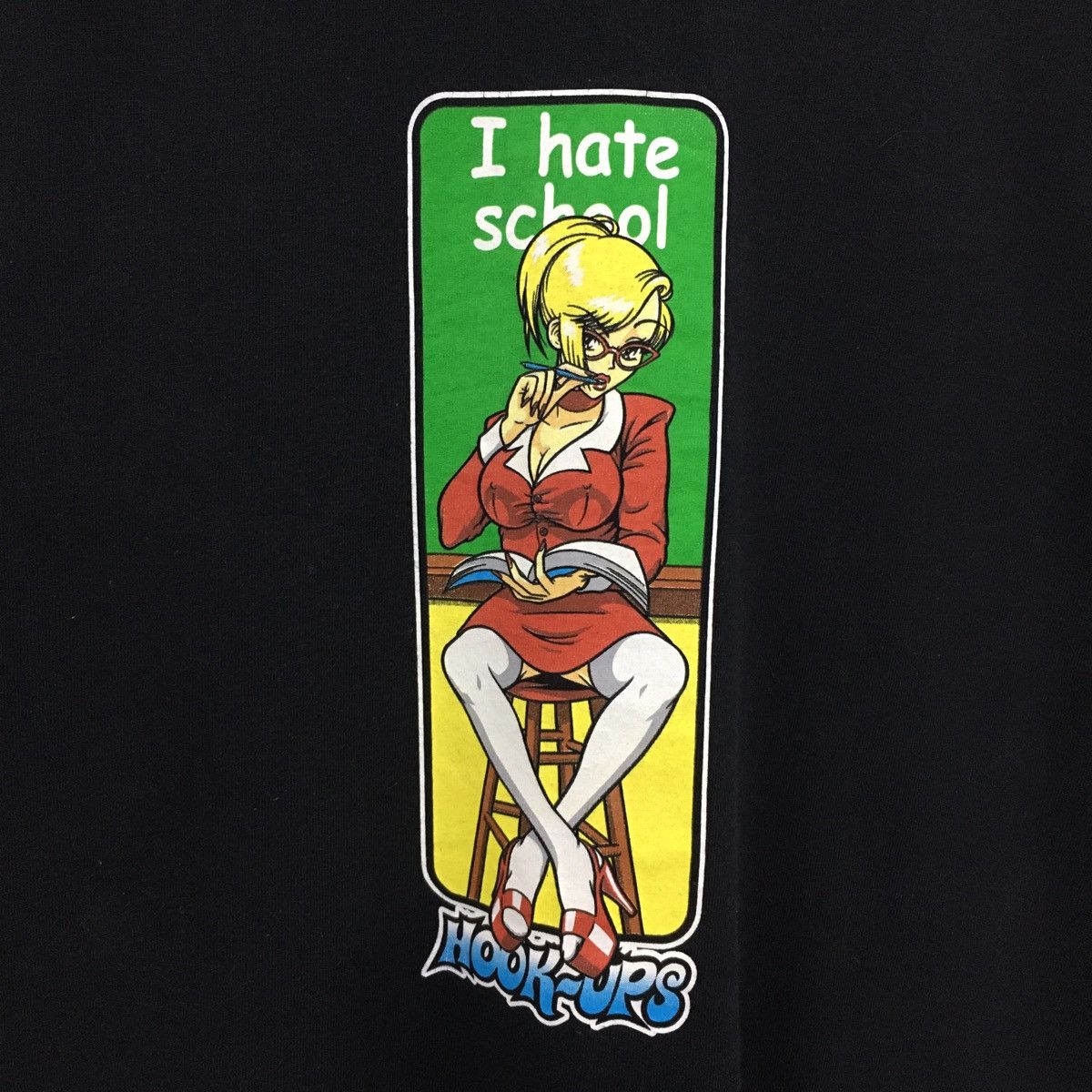 Hook-Ups Rare Vintage 90s Hook-Ups I Hate School Tshirt Size US L / EU 52-54 / 3 - 4 Thumbnail