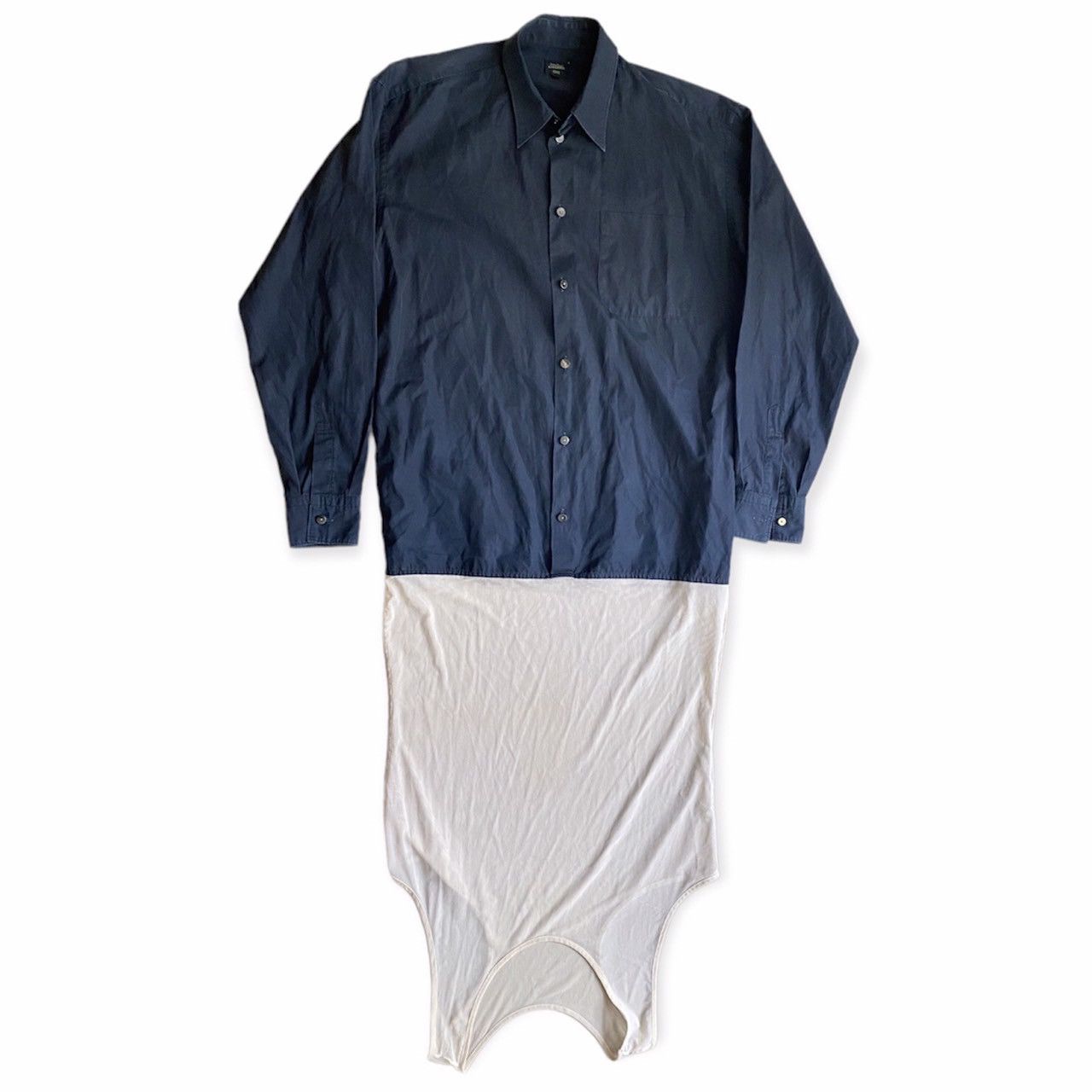 image of Jean Paul Gaultier Gaultier Double Layer Shirt in Navy, Men's (Size Medium)