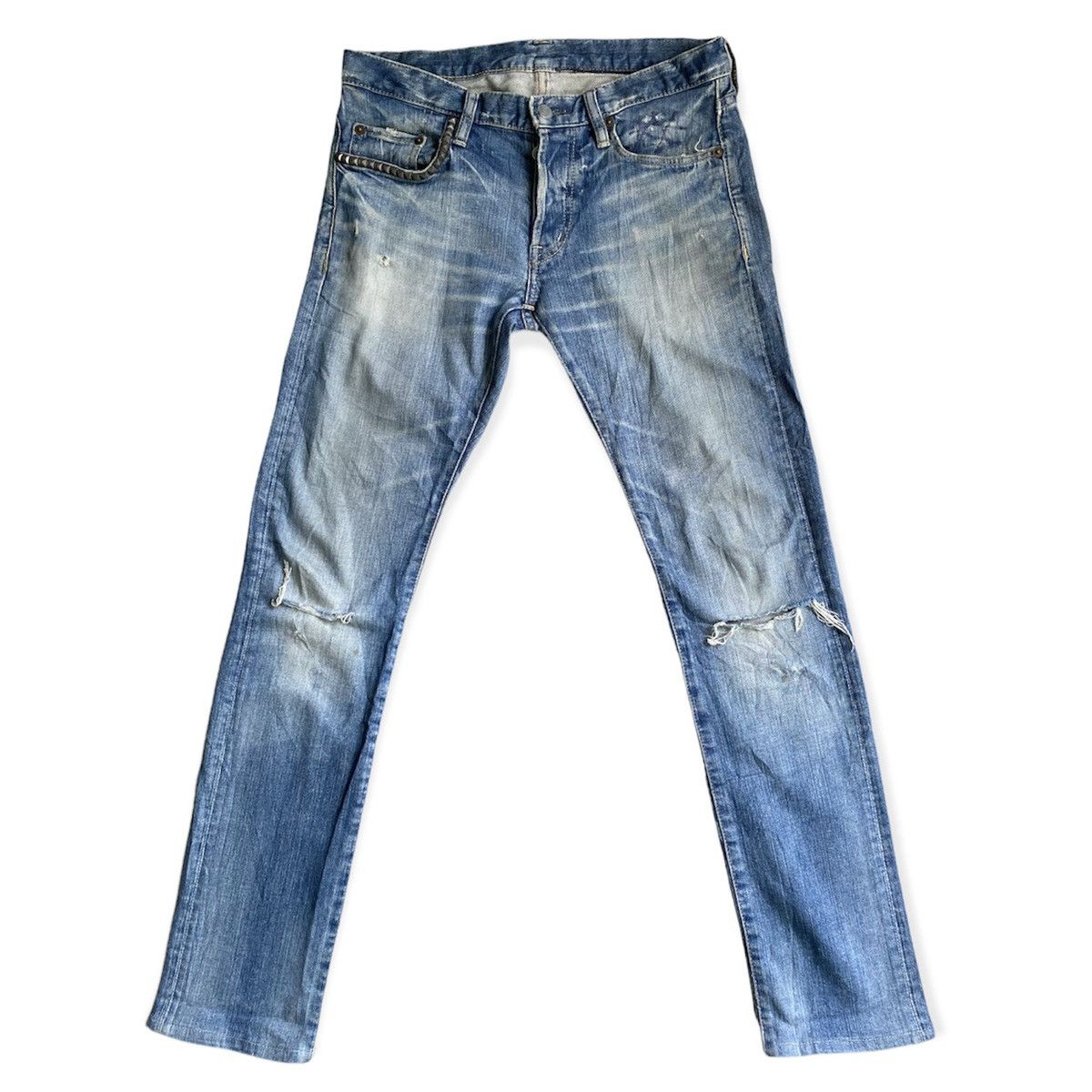 Hysteric Glamour Knees Ripped Stretch Skinny Jeans Size US 30 / EU 46 - 1 Thumbnail