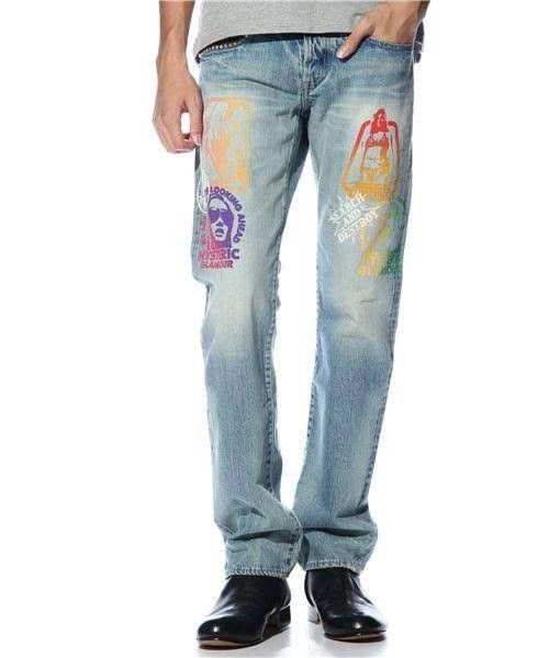 image of Hysteric Glamour Aw11 Collage Jeans in Blue, Men's (Size 34)